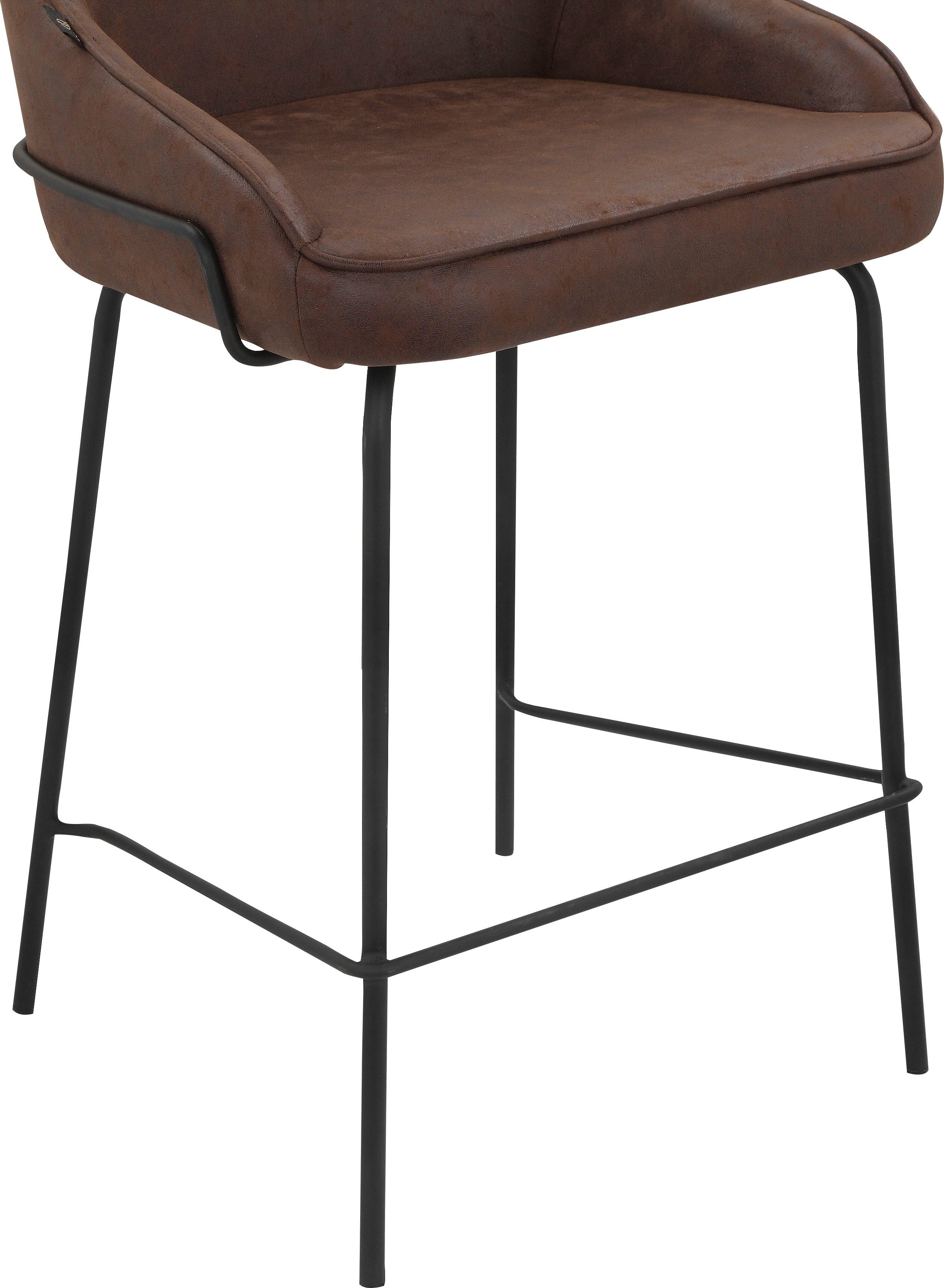 Leonique Stoel met 4 poten Puant met stof van polyester/gerecycled polyester, zithoogte 65 cm (2 stuks)