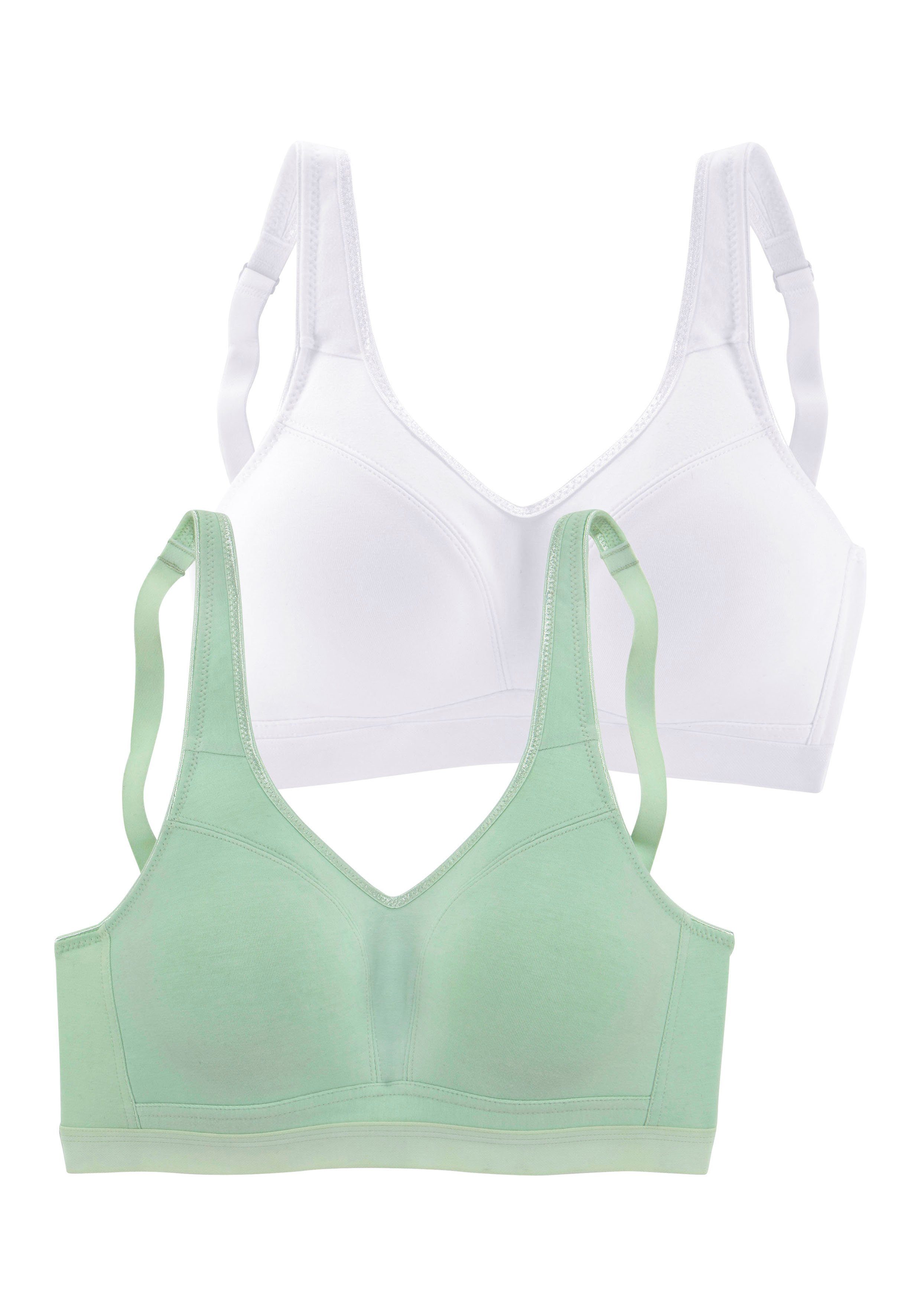 Petite fleur Soft-bh zonder beugels, in een bedekkende pasvorm (Set van 2)