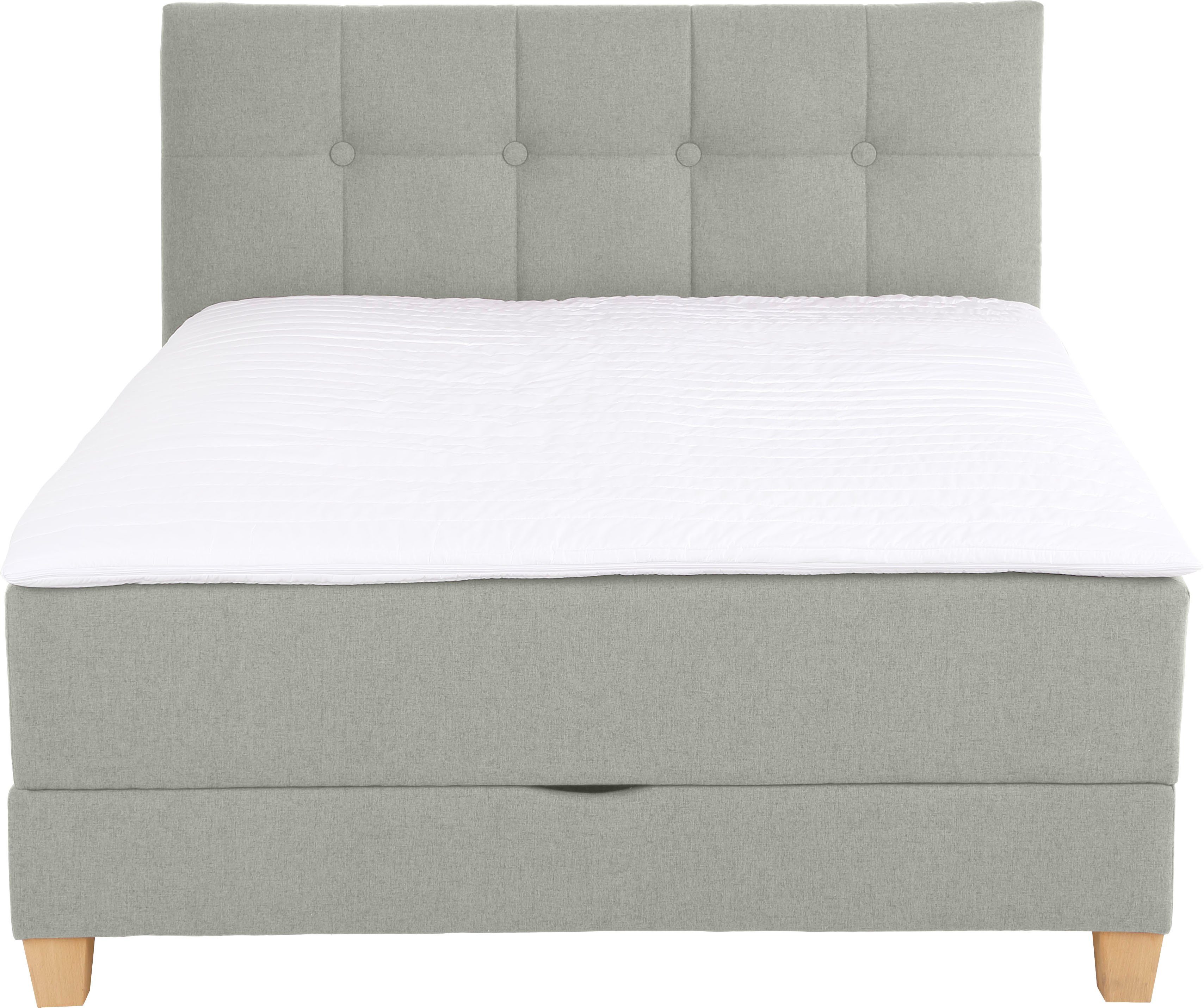 Home affaire Boxspring Lonrai in h2, h3 & h4 en xxl - verlengde 220 cm kiesbaar, incl. topper