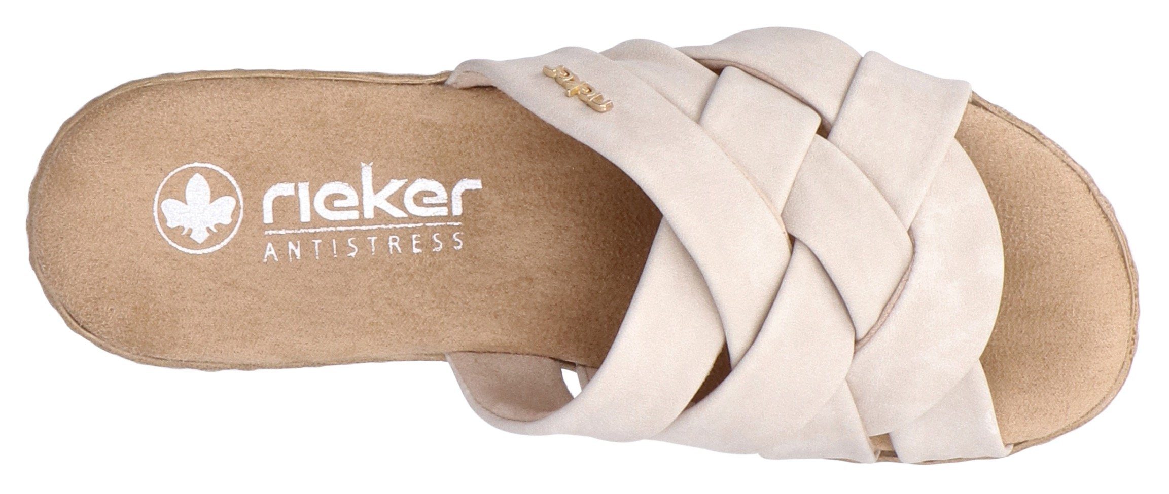 Rieker Slippers , sleehak, zomerschoen, pantoffels met zachte binnenzool