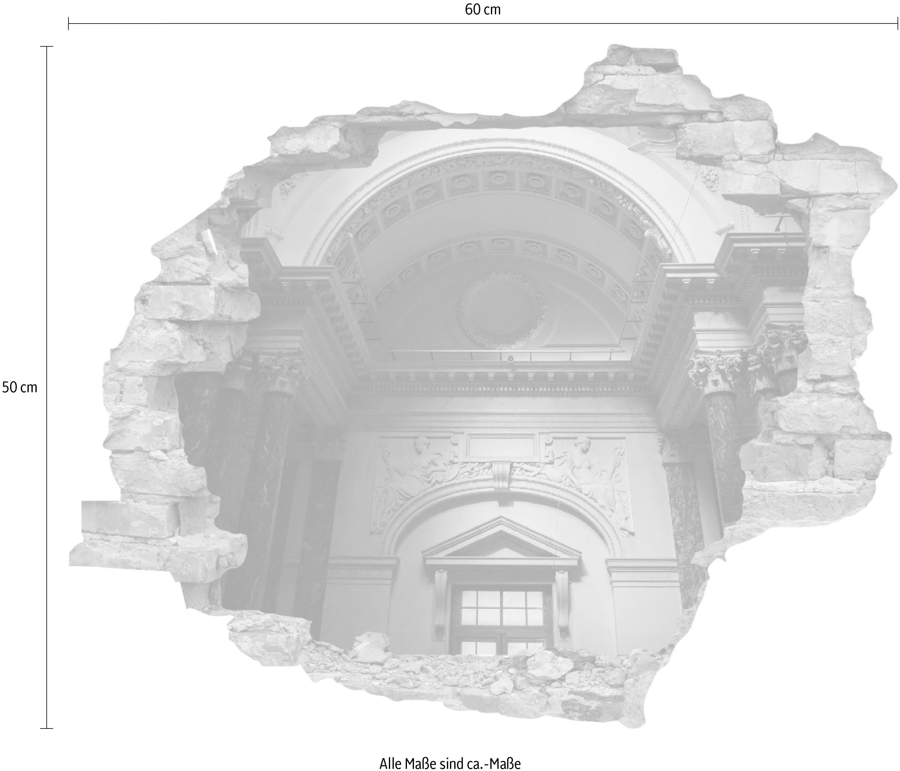queence Wandfolie Gegarneerde muur Muursticker, muurdecoratie, zelfklevend, 3D, muurdurchbraak (1 stuk)
