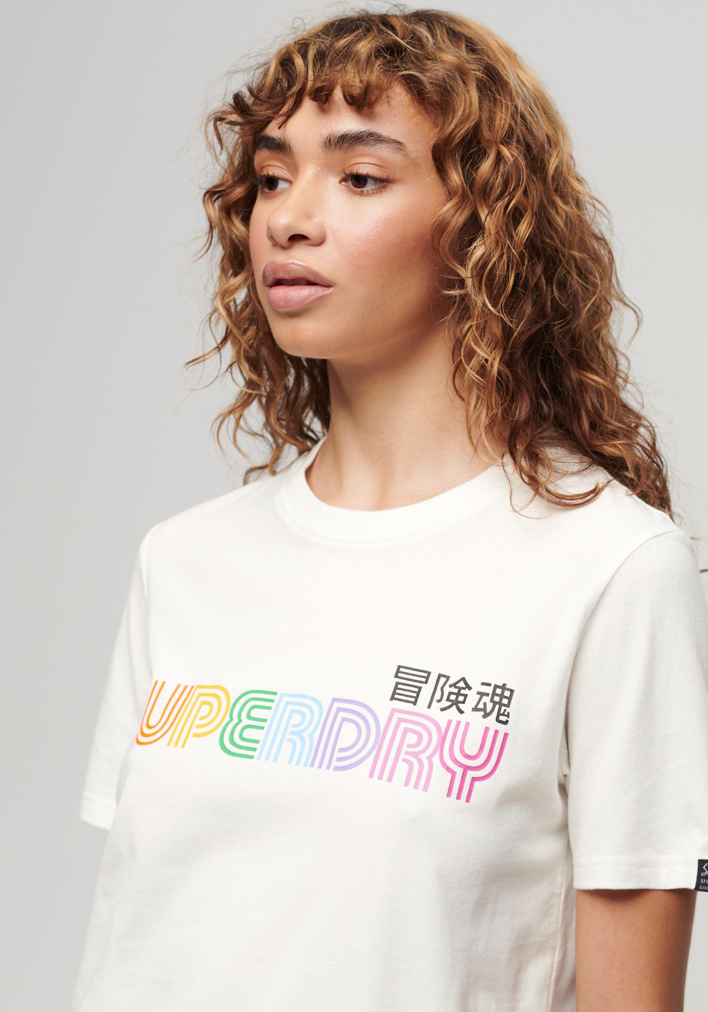 Superdry Shirt met korte mouwen RAINBOW LOGO RELAXED T SHIRT