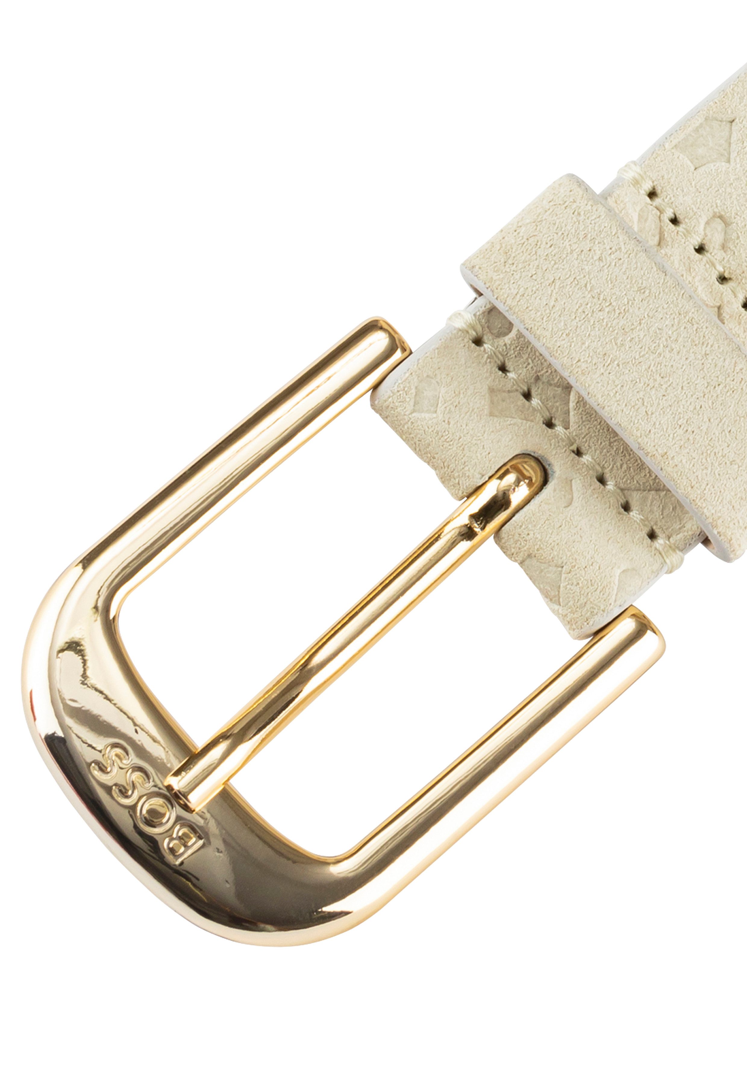 Boss Leren riem Anna-Bmono-Sd-G_Sz30 met logostempeldruk op de gesp