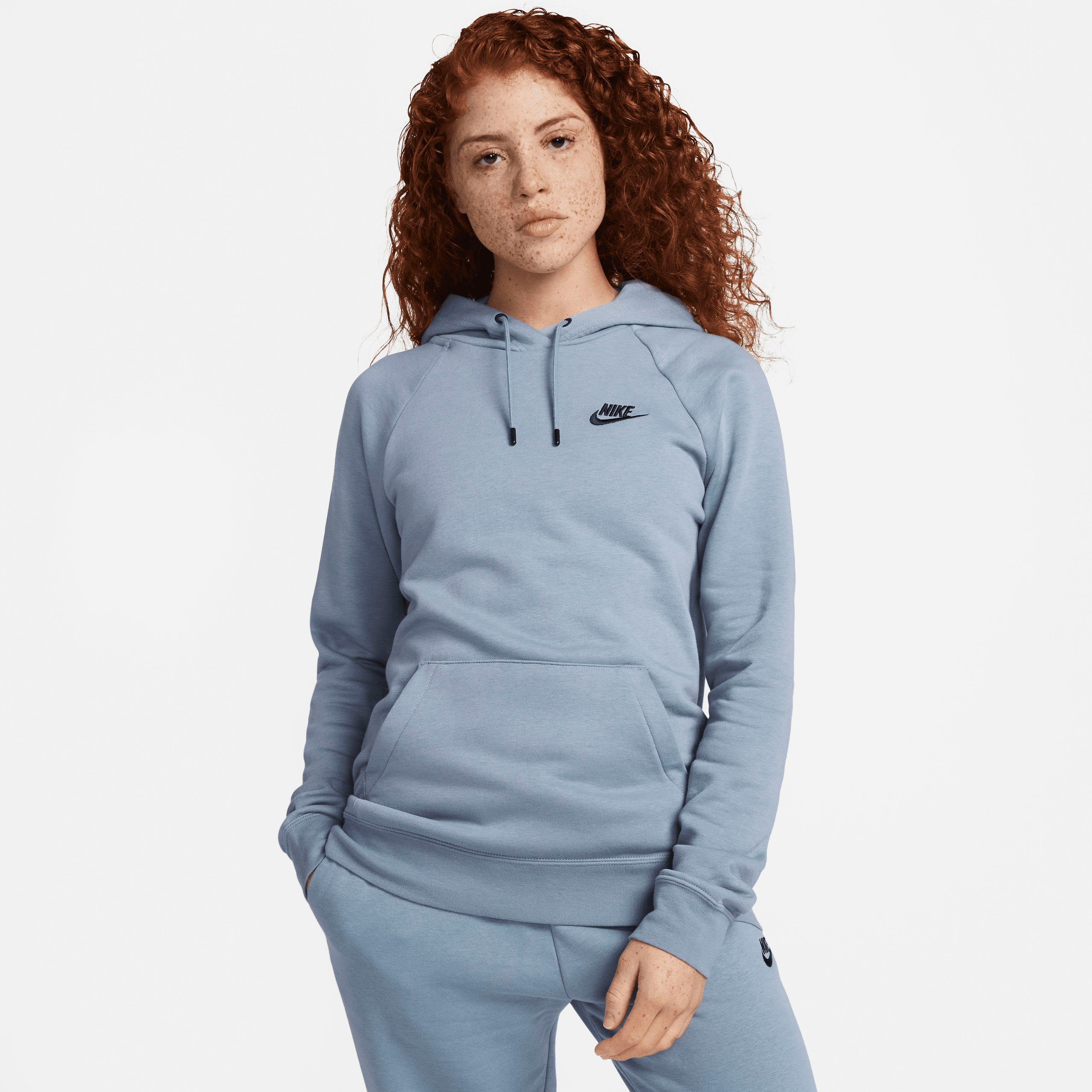 Nike Nike sportswear essential fleece pullover trui blauw dames dames