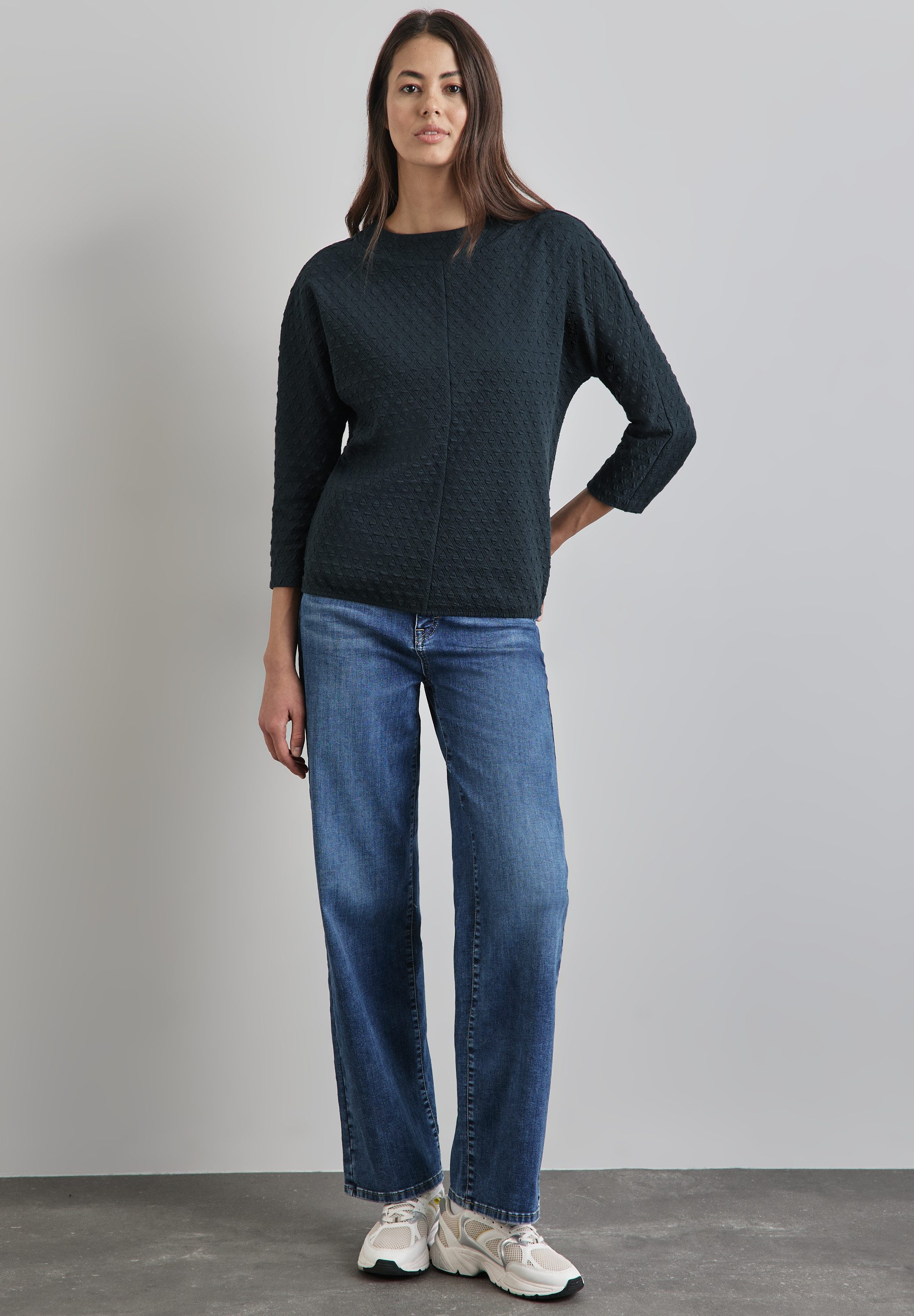 STREET ONE Shirt met 3/4 mouwen met structuurpatroon
