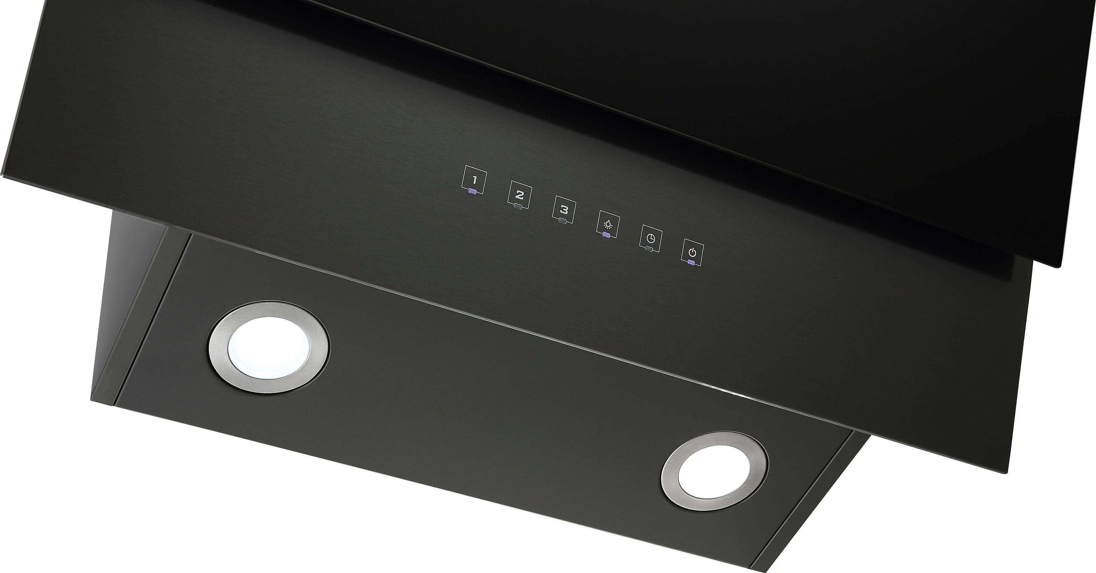 RESPEKTA Schuine wandkap CH 66060 BSGA 90 cm, 3 vermogensniveaus, led-verlichting, geschikt voor afzuiging en recirculatie