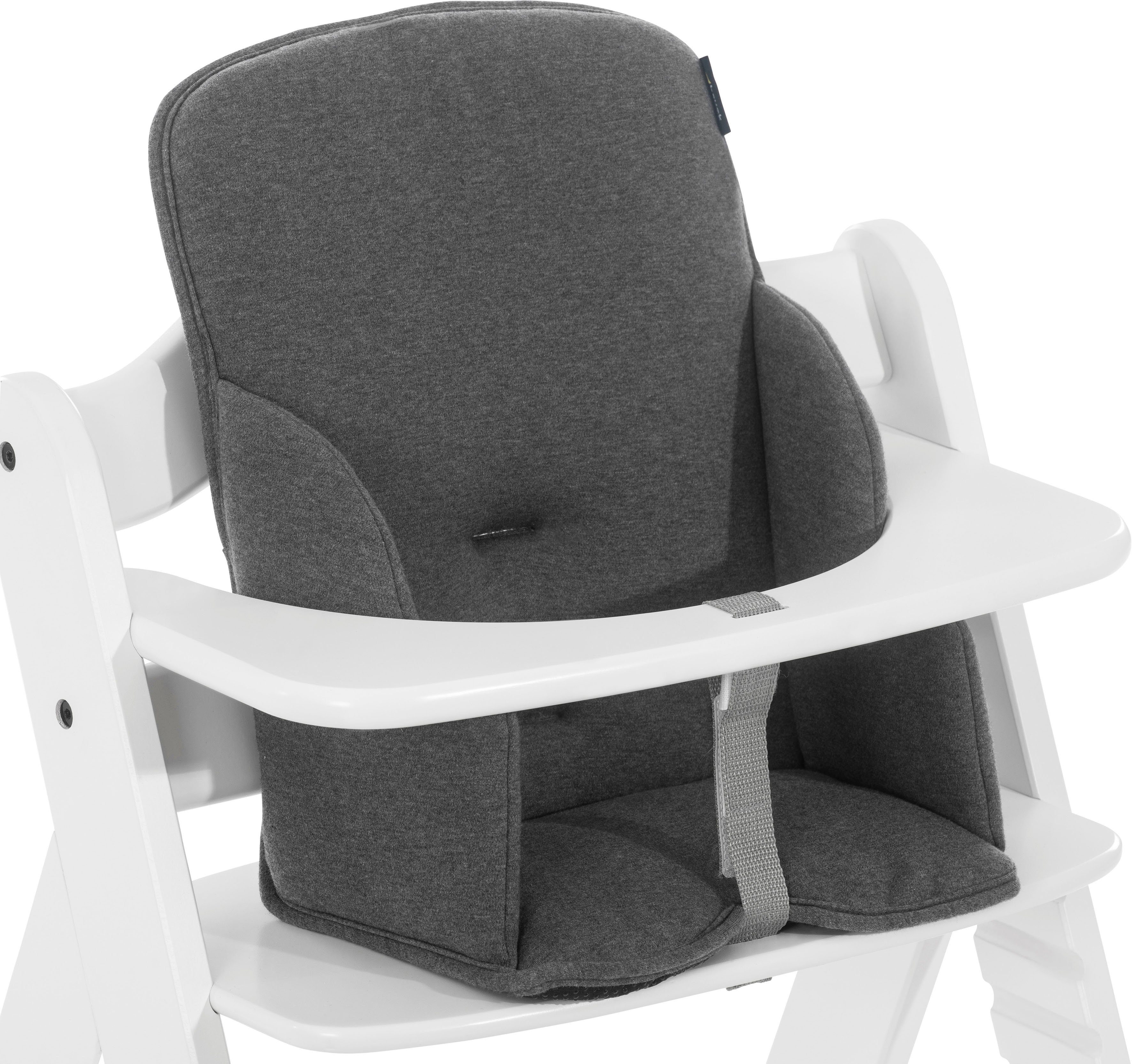Hauck Stoelverkleiner Alpha Cosy Select, jersey charcoal voor alpha+ select houten kinderstoel