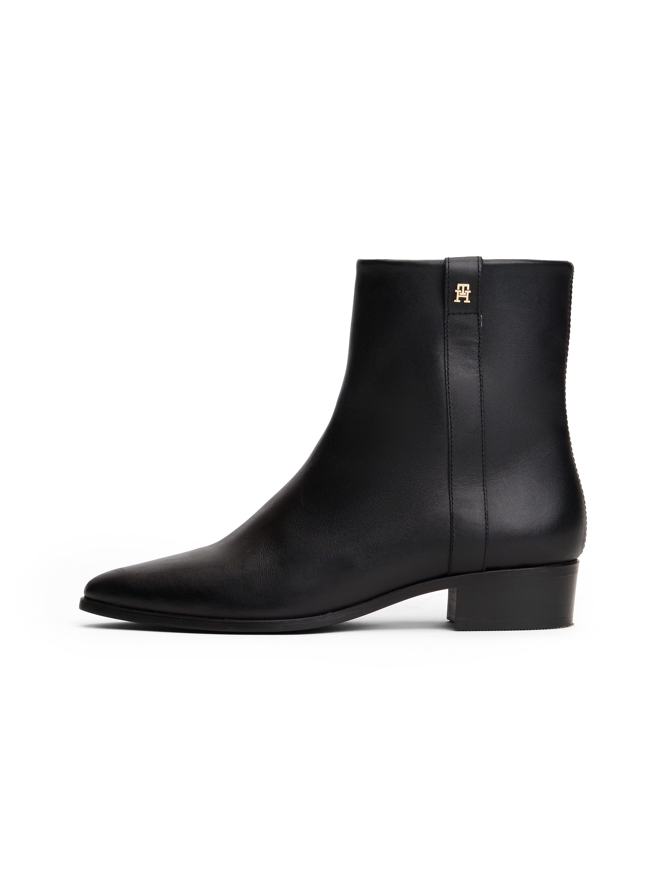 Tommy Hilfiger Laarsjes TH LEATHER POINTY ZIP BOOTIE
