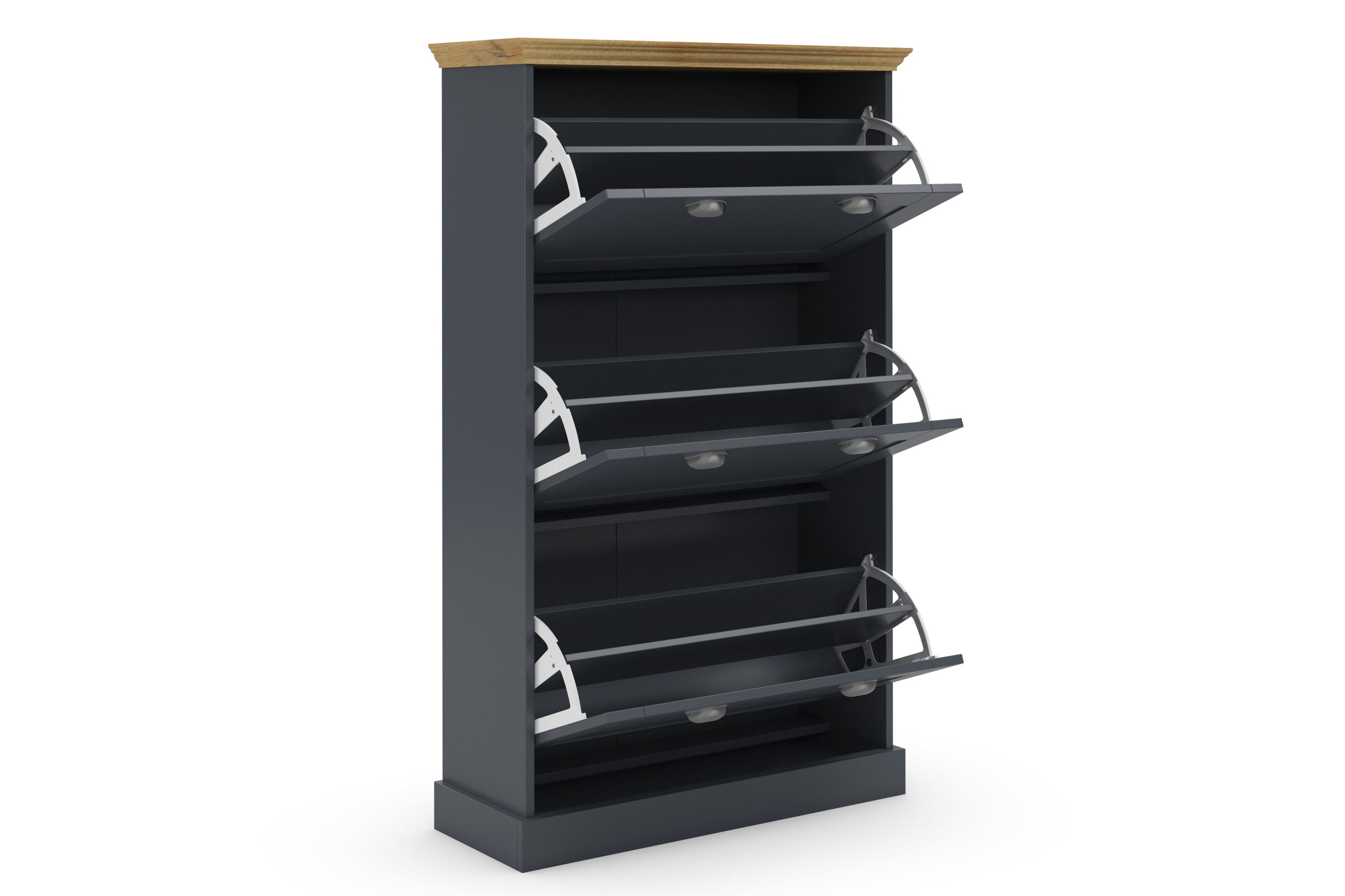 Home affaire Schoenenkast Motala met 3 kleppen, plaats voor 18-20 paar schoenen, breedte 80 cm, hoogte 132 cm