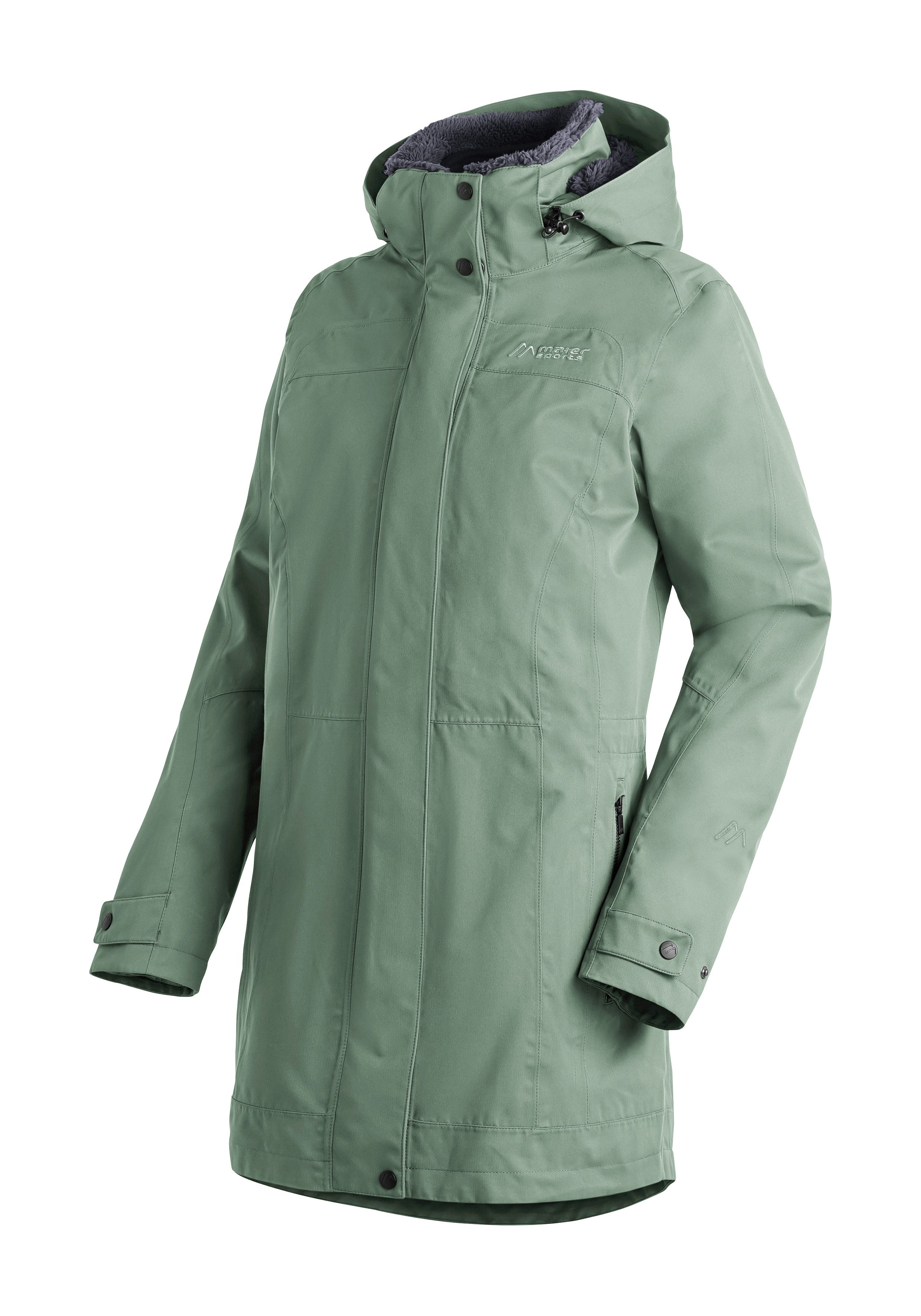 Maier Sports Outdoorjack GERDI Dames wandeljack, ademend waterdicht, 2-in-1 jack met capuchon