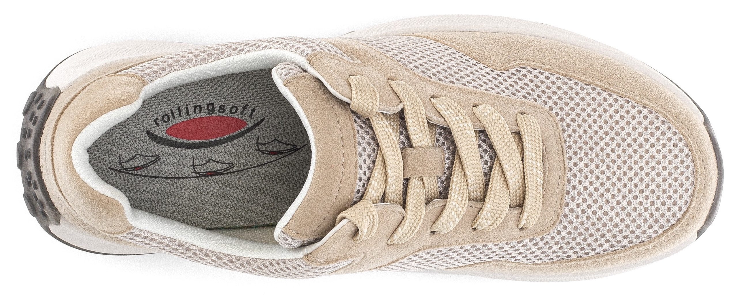 Gabor Rollingsoft Sneakers met sleehak , vrijetijdsschoen, lage schoen, veterschoen met optifit-voetbed