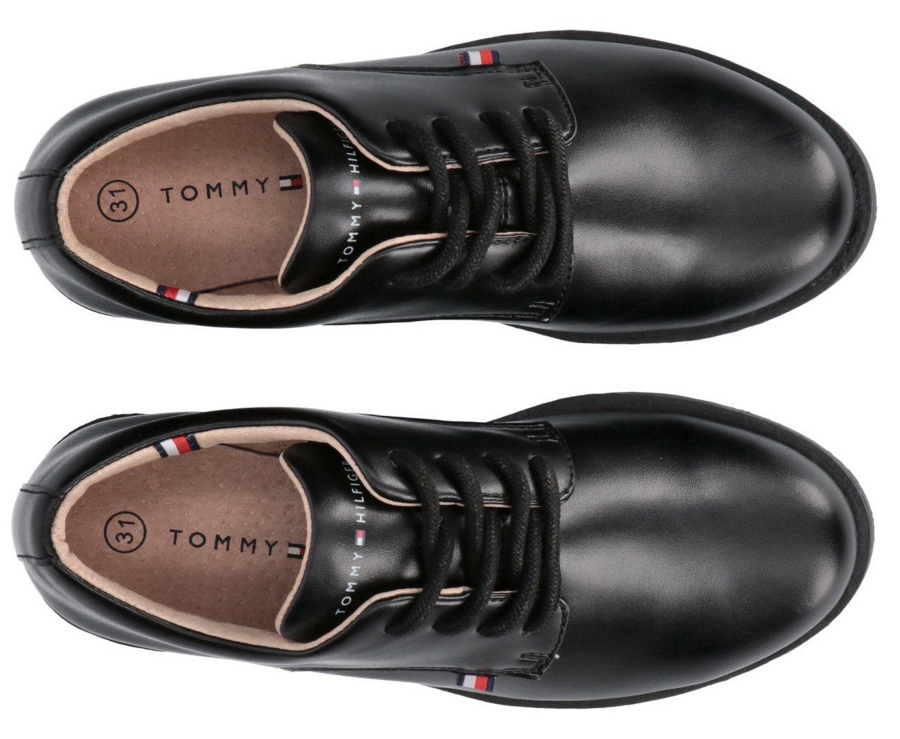 Tommy Hilfiger Veterschoenen Low-cut Bevestigingschoen, communieschoen, pak schoen met leren voering