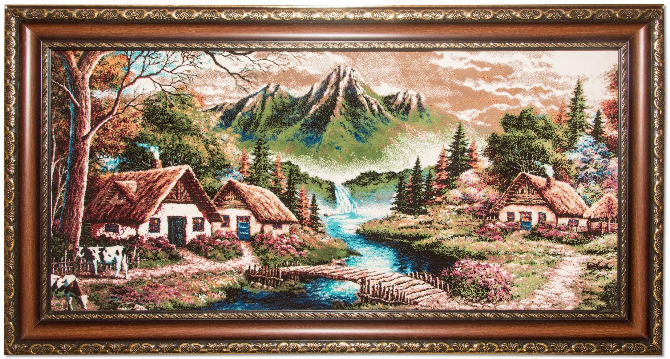 morgenland Wandtapijt Schilderij-kleed figuratief 112 x 63 cm bijzonder zacht door microvezel