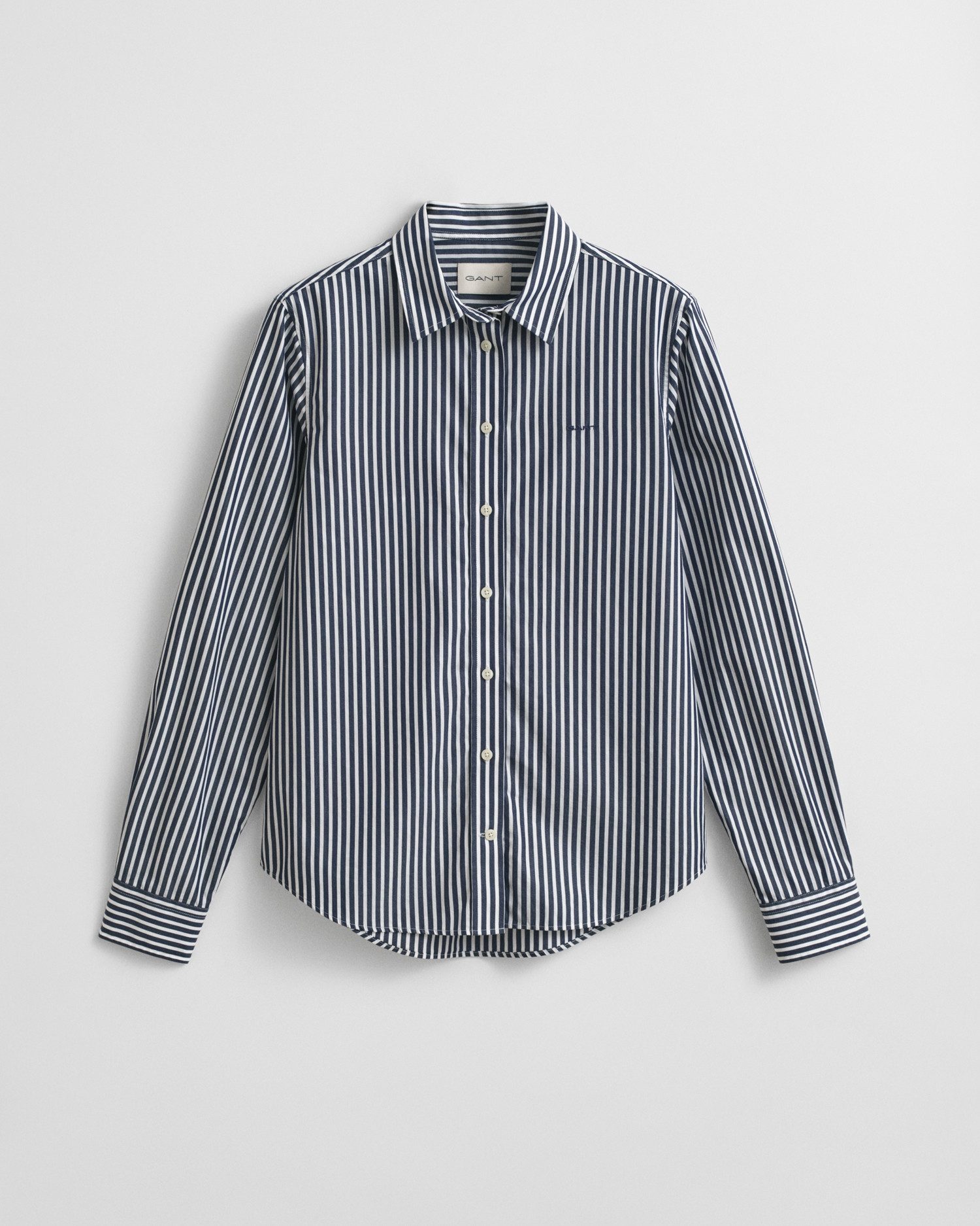 Gant Overhemdblouse REG POPLIN STRIPED SHIRT met een klein geborduurd logo op de borst