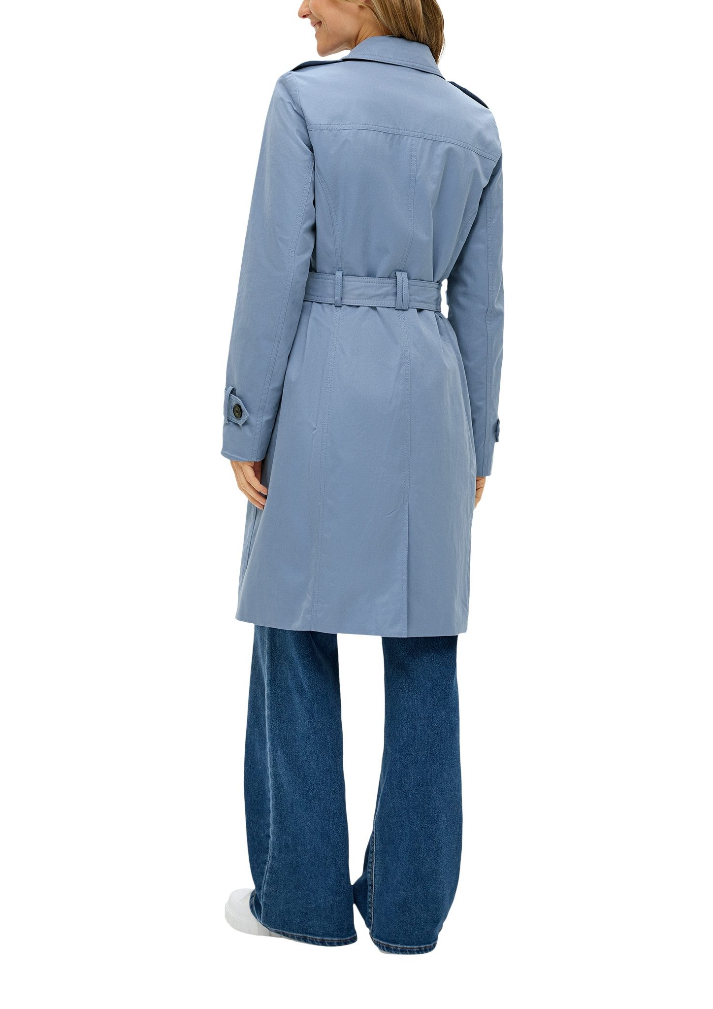 s.Oliver Trenchcoat met knoopsluiting en bindceintuur