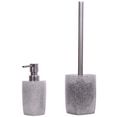 sanilo set badkameraccessoires glitter zilver bestaand uit zeepdispenser en toiletborstel, glanzend (combi-set, 2-delig) zilver