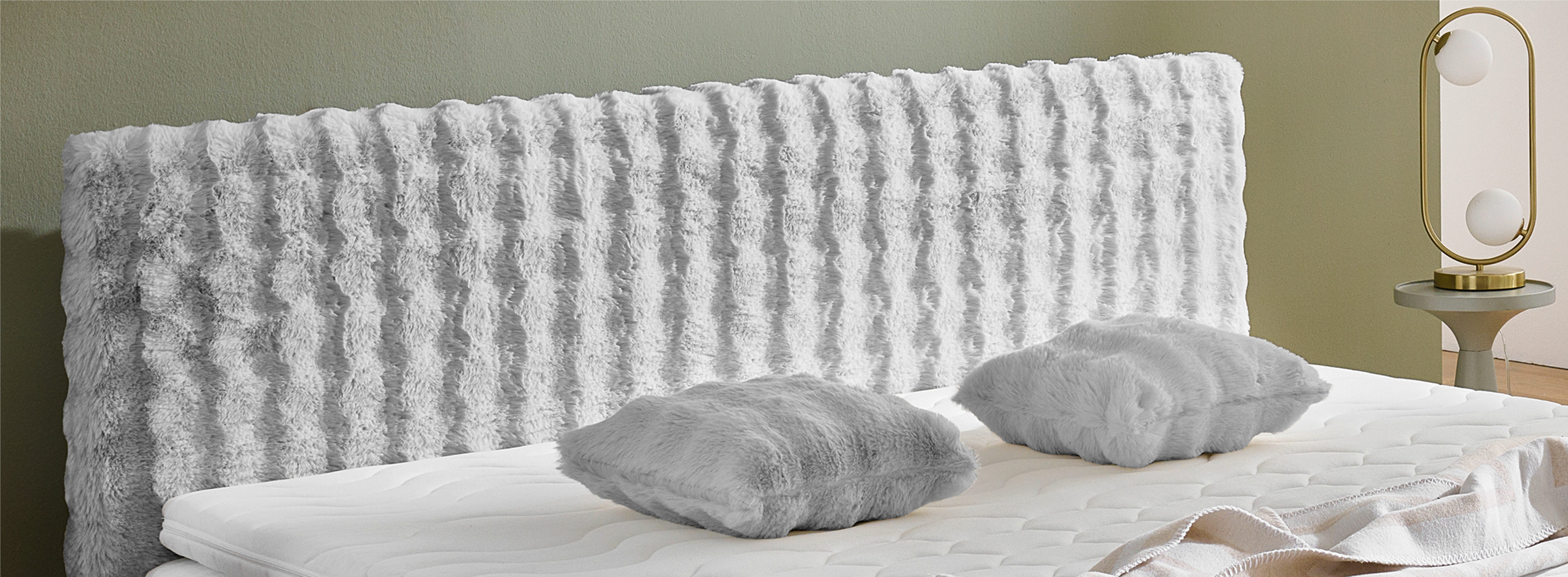 Westfalia Polsterbetten Boxspring Sendai Faux bont HIGHLIGHT, optioneel matrassen in H2,H3,H4