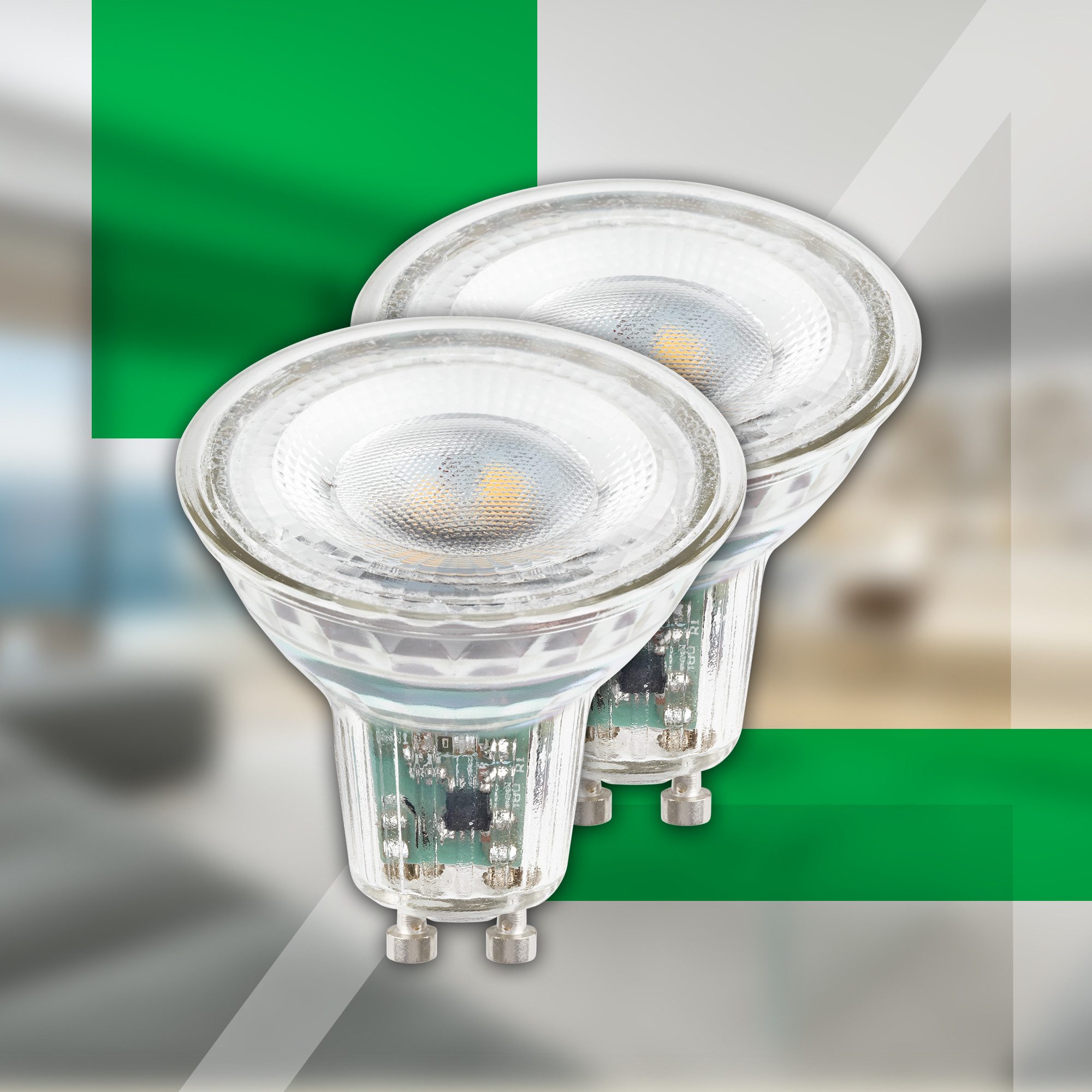 Briloner Leuchten Led-verlichting Ultra-efficiënte GU10 lichtbron EEK A, 2-pack, GU10