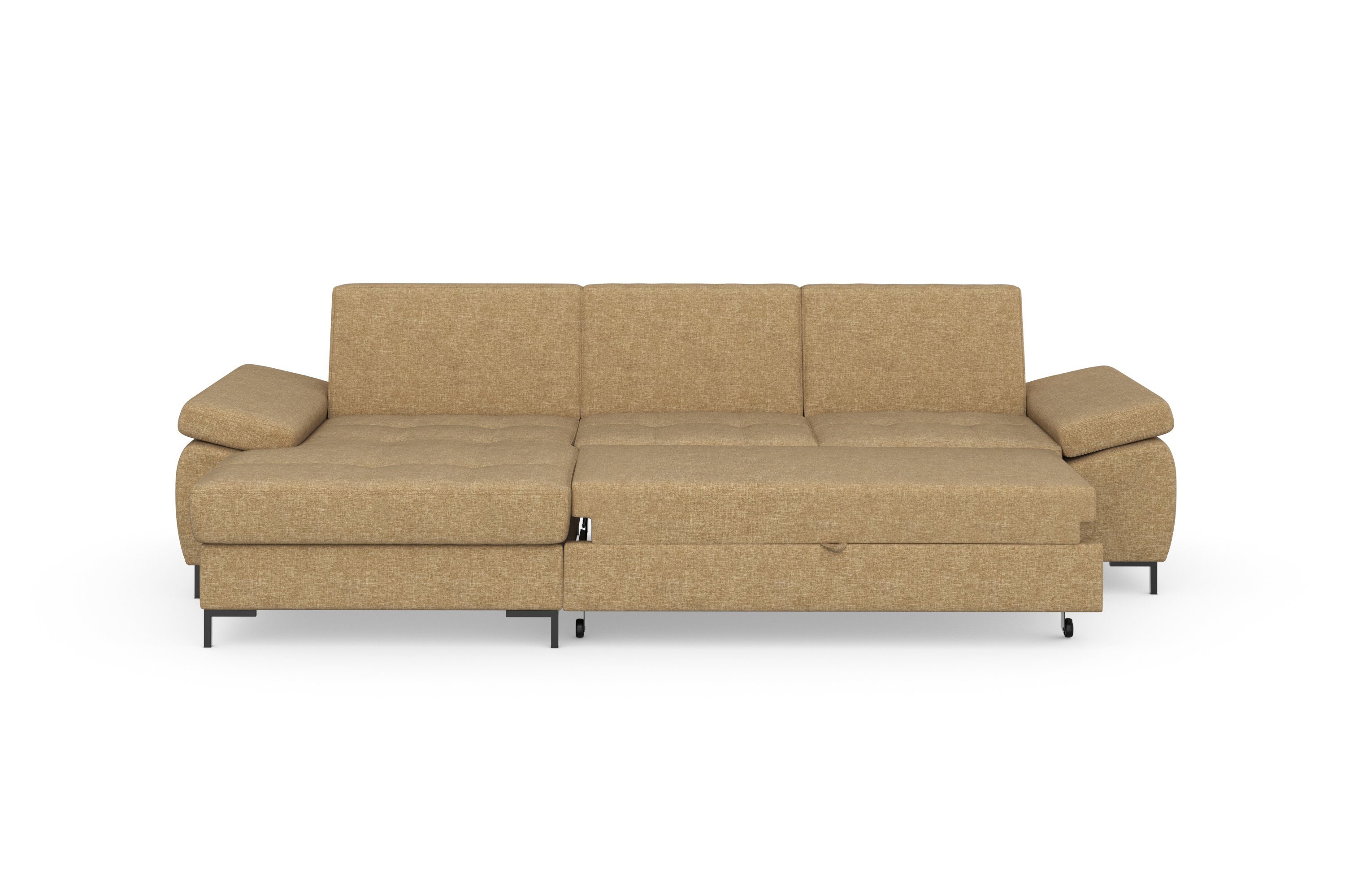 DOMO collection Hoekbank Capelo, comfortabel, duidelijke lijnen kenmerken dit ontwerp, L-Vorm met verstelbare armleuningen, naar keuze met slaapfunctie, binnenvering