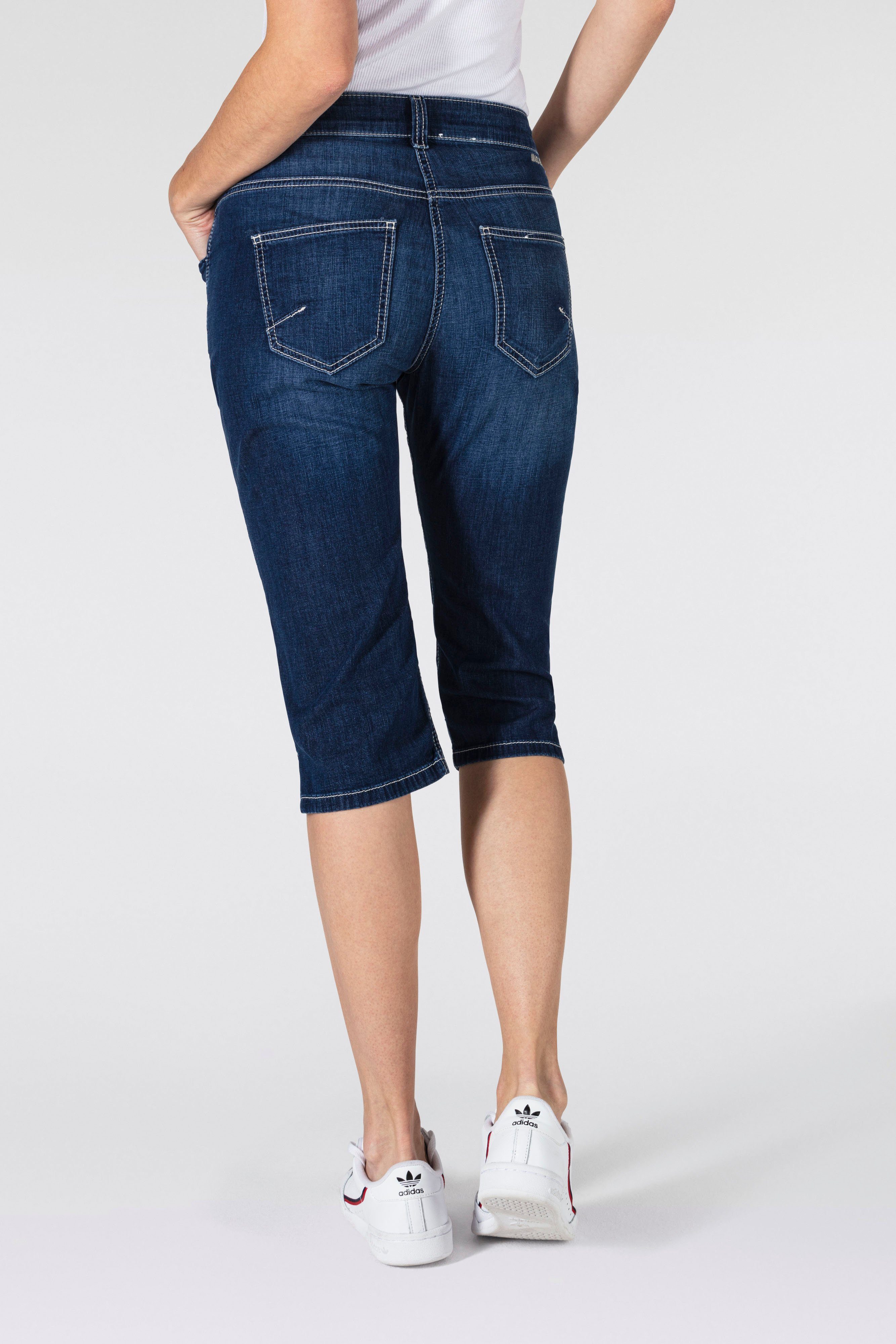 MAC Capri jeans Capri Ingelegde decoratieve plooien aan de zoom