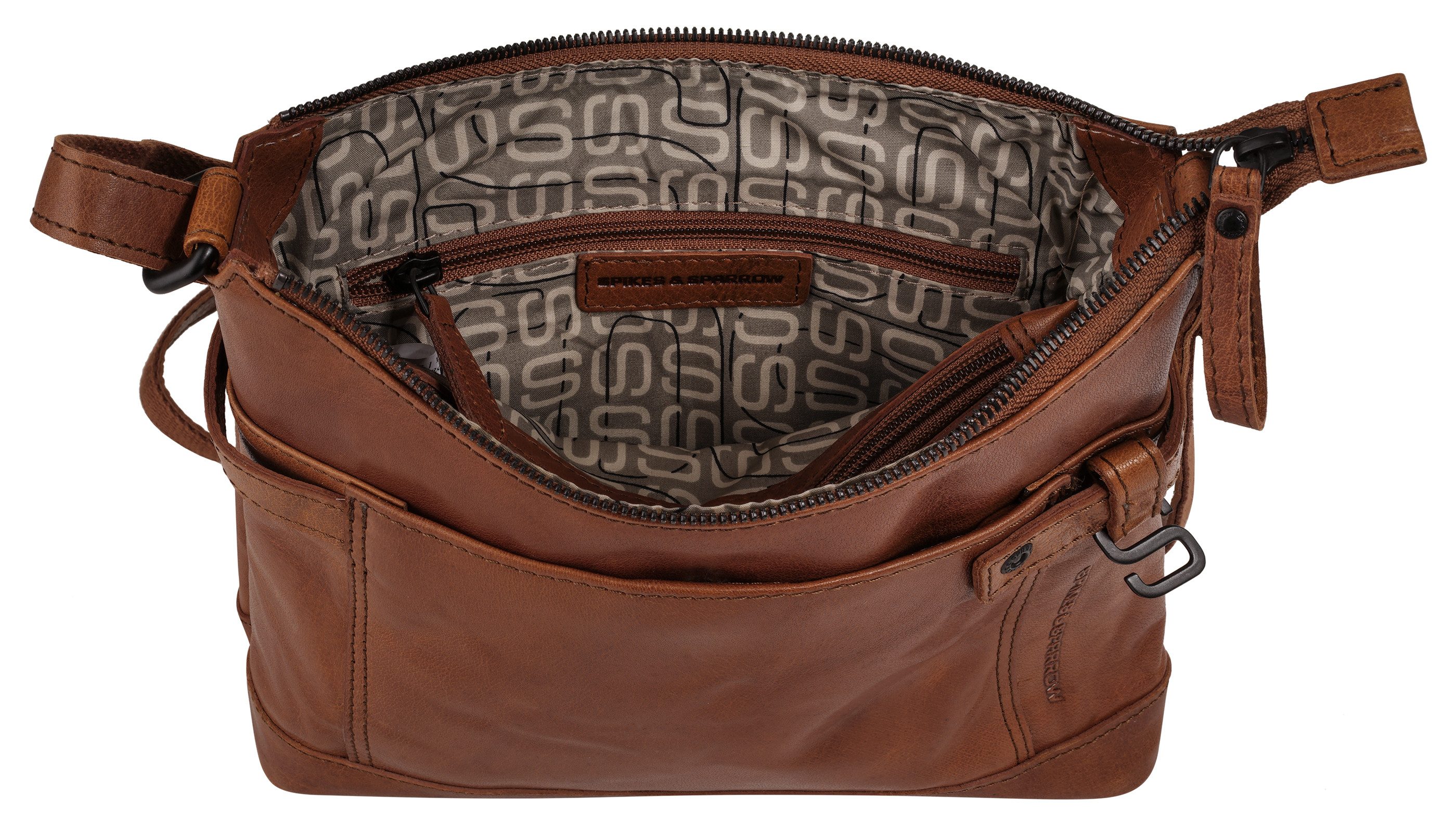 Spikes & Sparrow Schoudertas echt leder