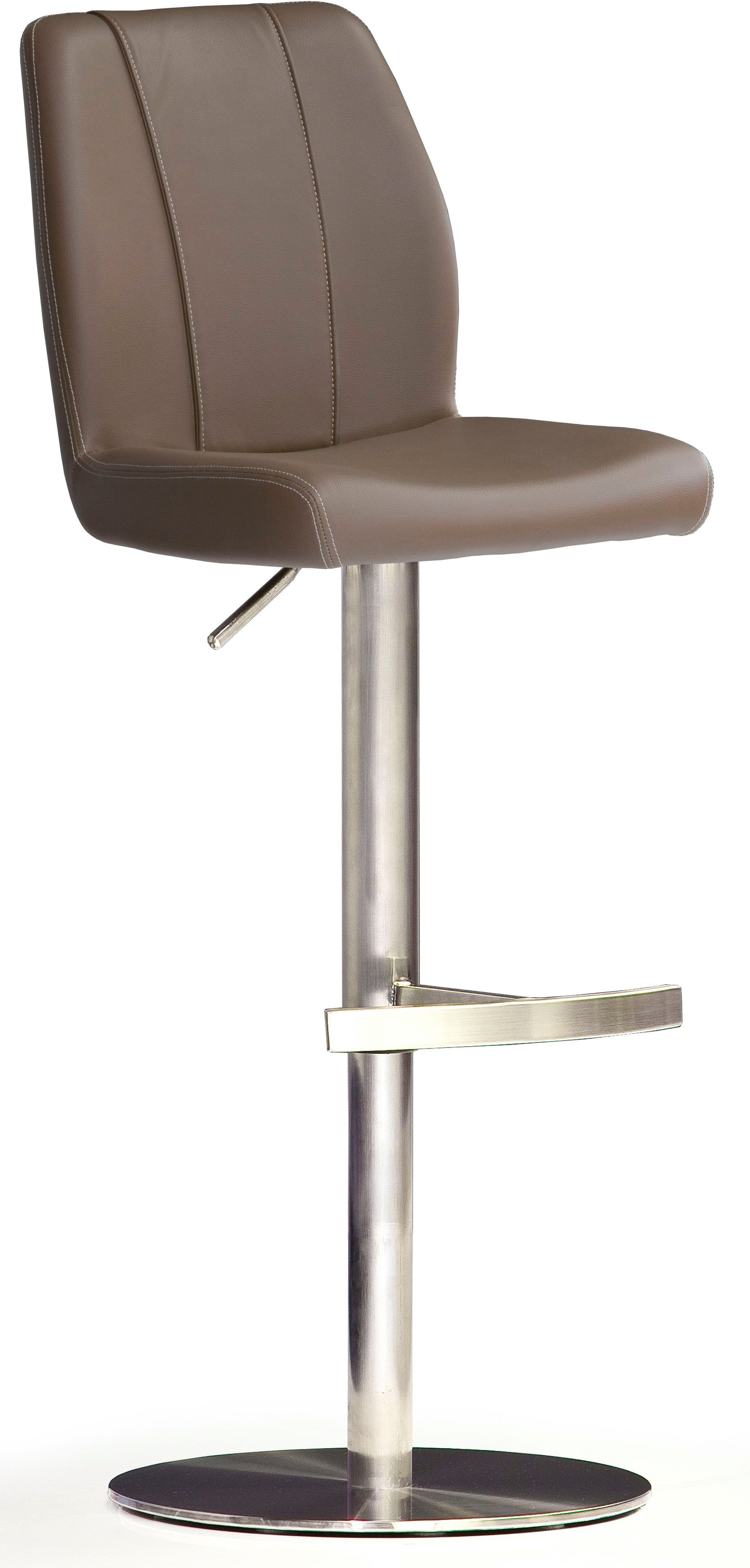 MCA furniture Bistrostoel BARBECOOL met rugleuning, ronde voetplaat, 360° draaibaar, zithoogte van 56-81 cm barkrukken bruin