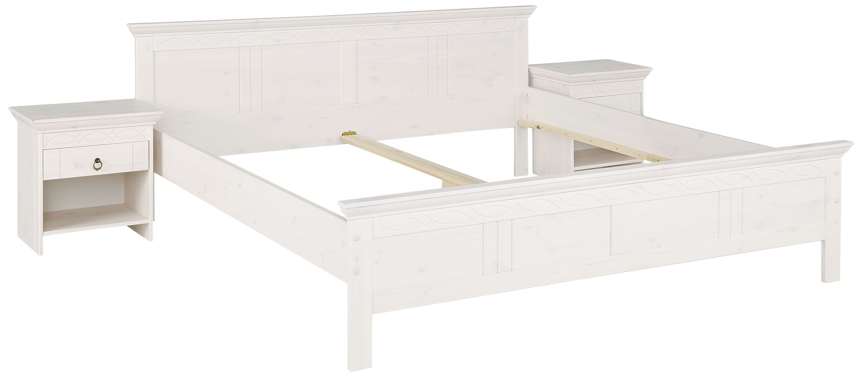 Home affaire Massief houten ledikant Indra, TOPSELLER, landhuisstijl, elegant design, gecertificeerd massief hout