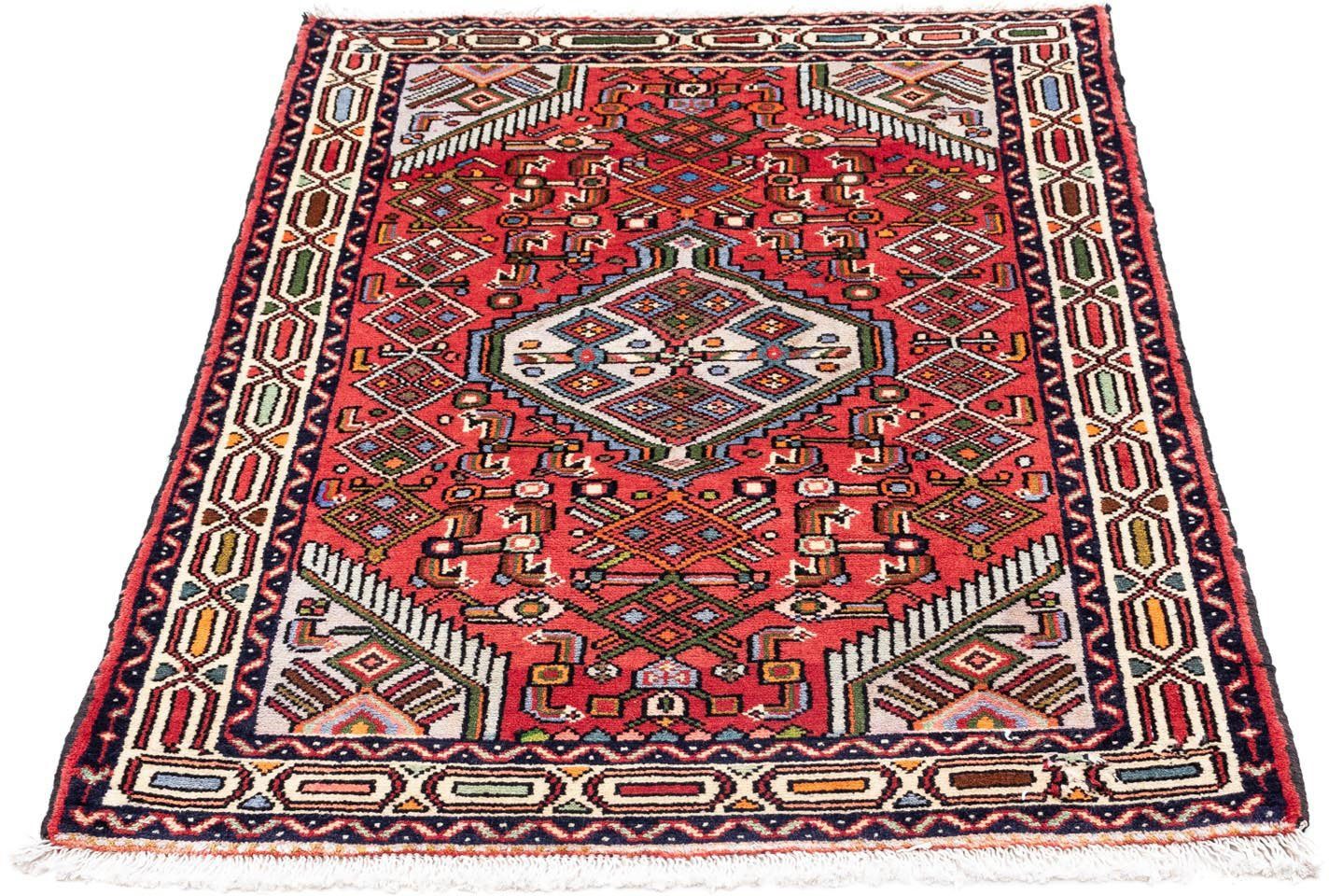 morgenland Wollen kleed Hamadan medaillon rosso chiaro 125 x 80 cm Handgeknoopt