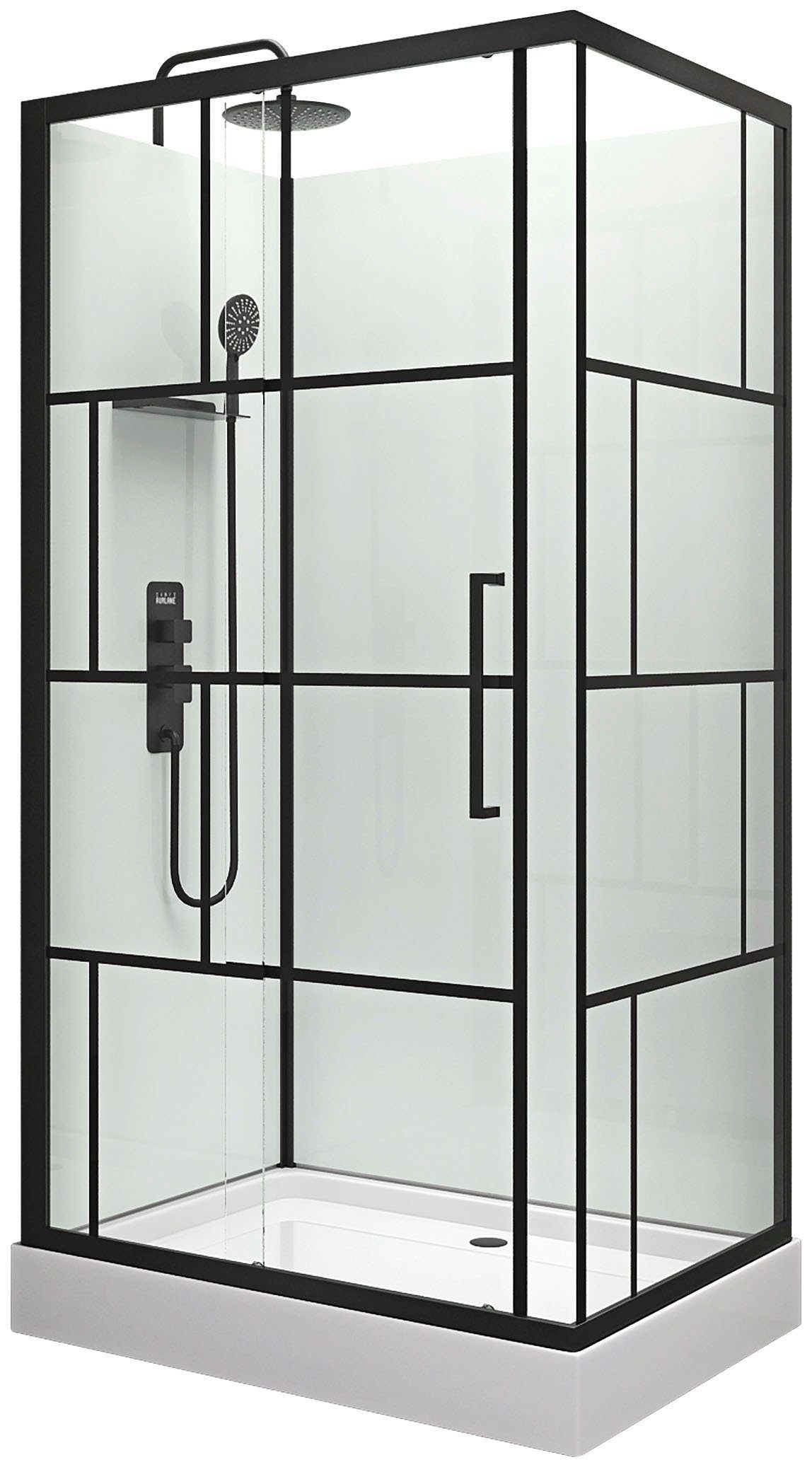 Marwell Complete douche Bricks inclusief kranen, 110 cm x 80 cm douchecabines wit