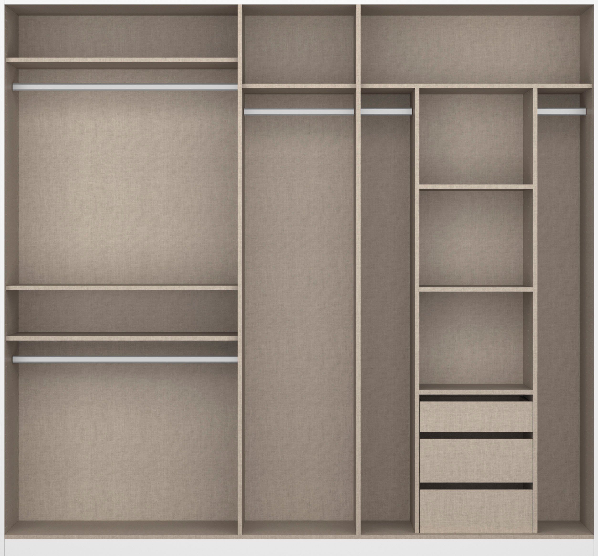 rauch Draaideurkast Kledingkast kast garderobe TOPSELLER OTELI incl. binnenindeling met 3 binnenlades extra planken optioneel met spiegel made in germany