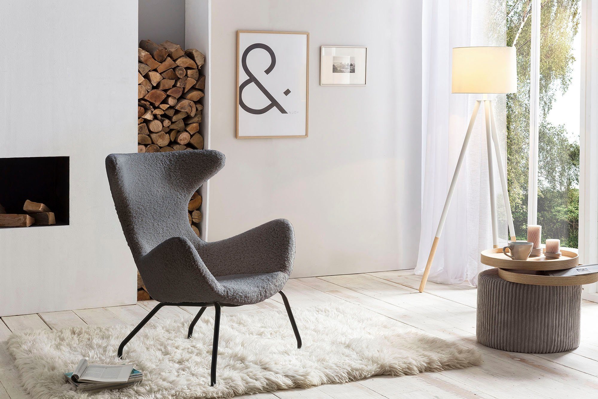 SalesFever Relaxfauteuil met zachte bekleding van imitatiebont