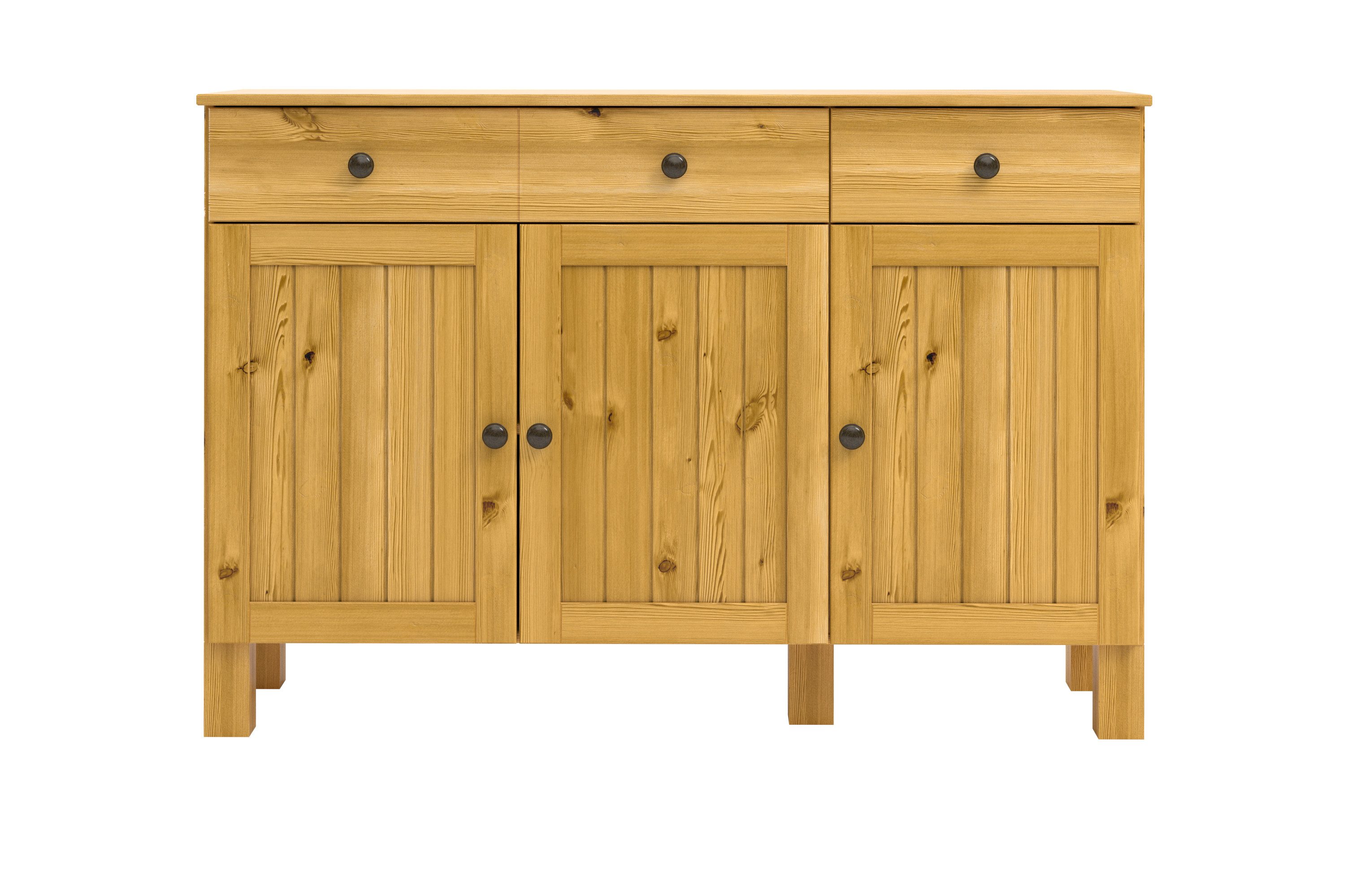 Home affaire Sidetable Alby2 Met 3 deuren, 3 lades en metalen grepen, breedte 125 cm
