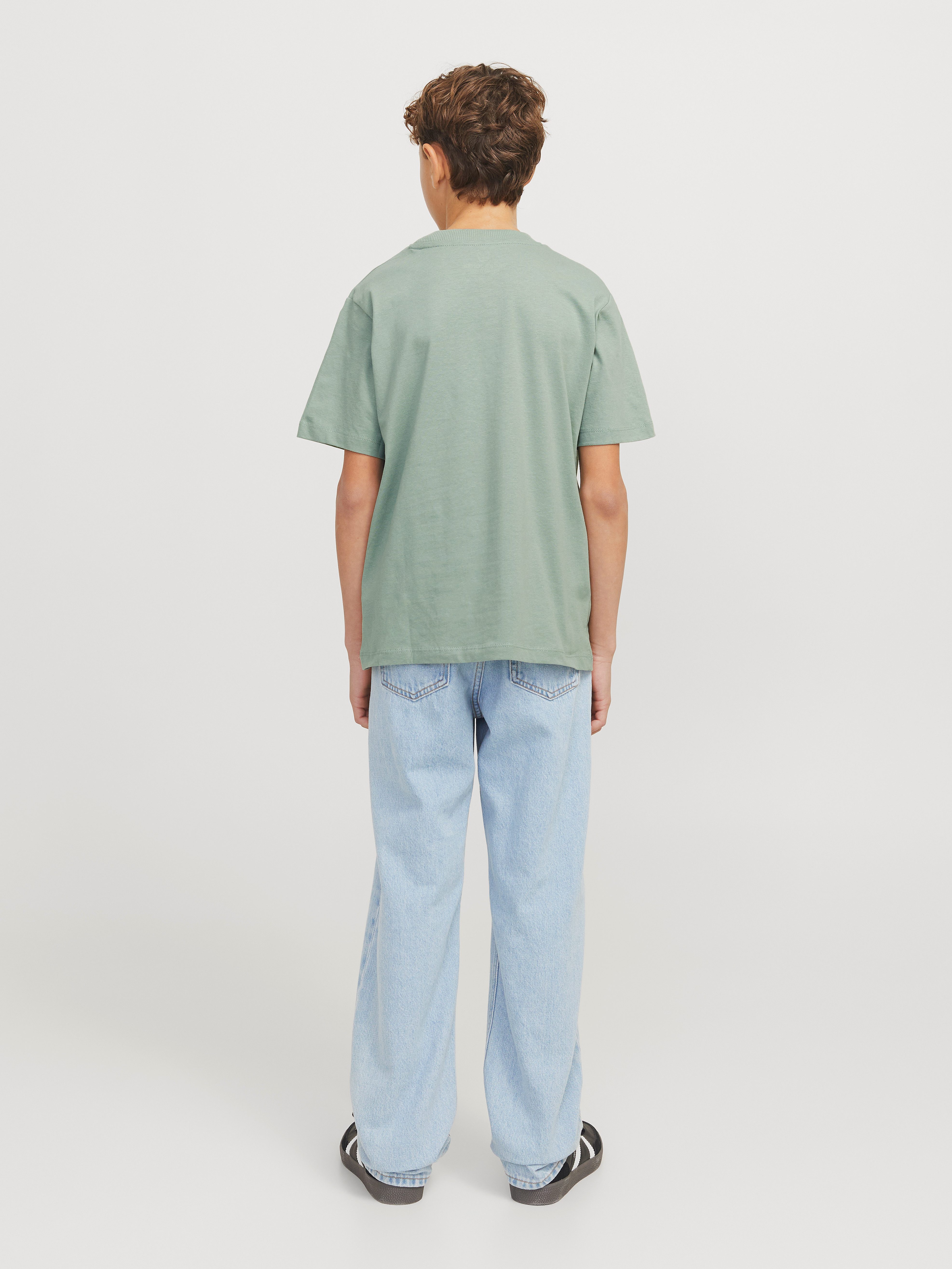 Jack & Jones Junior Shirt met ronde hals JJECALEB VARSITY TEE SS O-NECK NOOS JNR