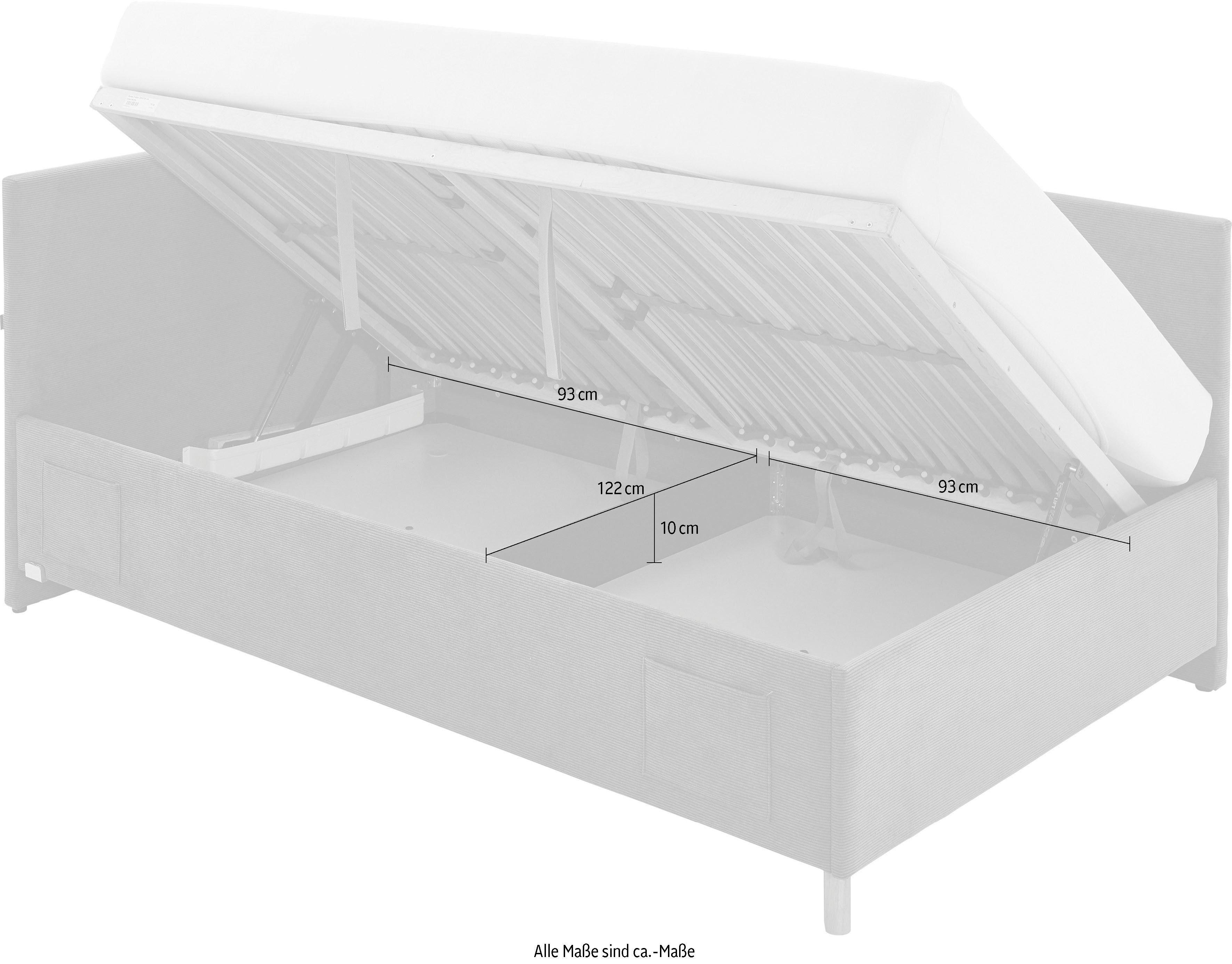 meise.möbel Kinderledikant FUN II Bekleed bed naar keuze met bedkist, tienerbed inclusief USB-aansluiting