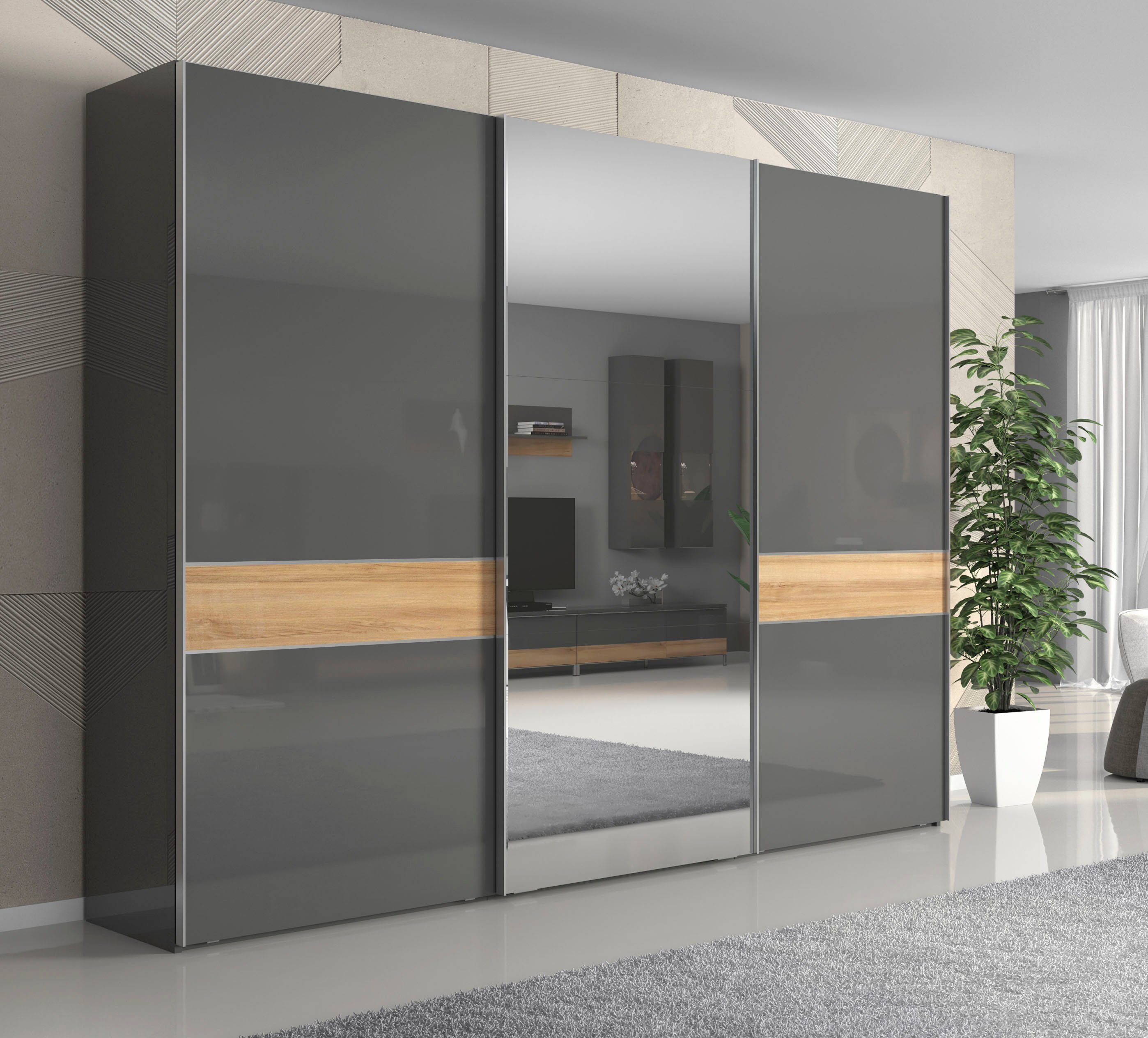 Places of Style Zweefdeurkast Onyx, Zweefdeurkast inclusief Interieur, FSC-gecertificeerd