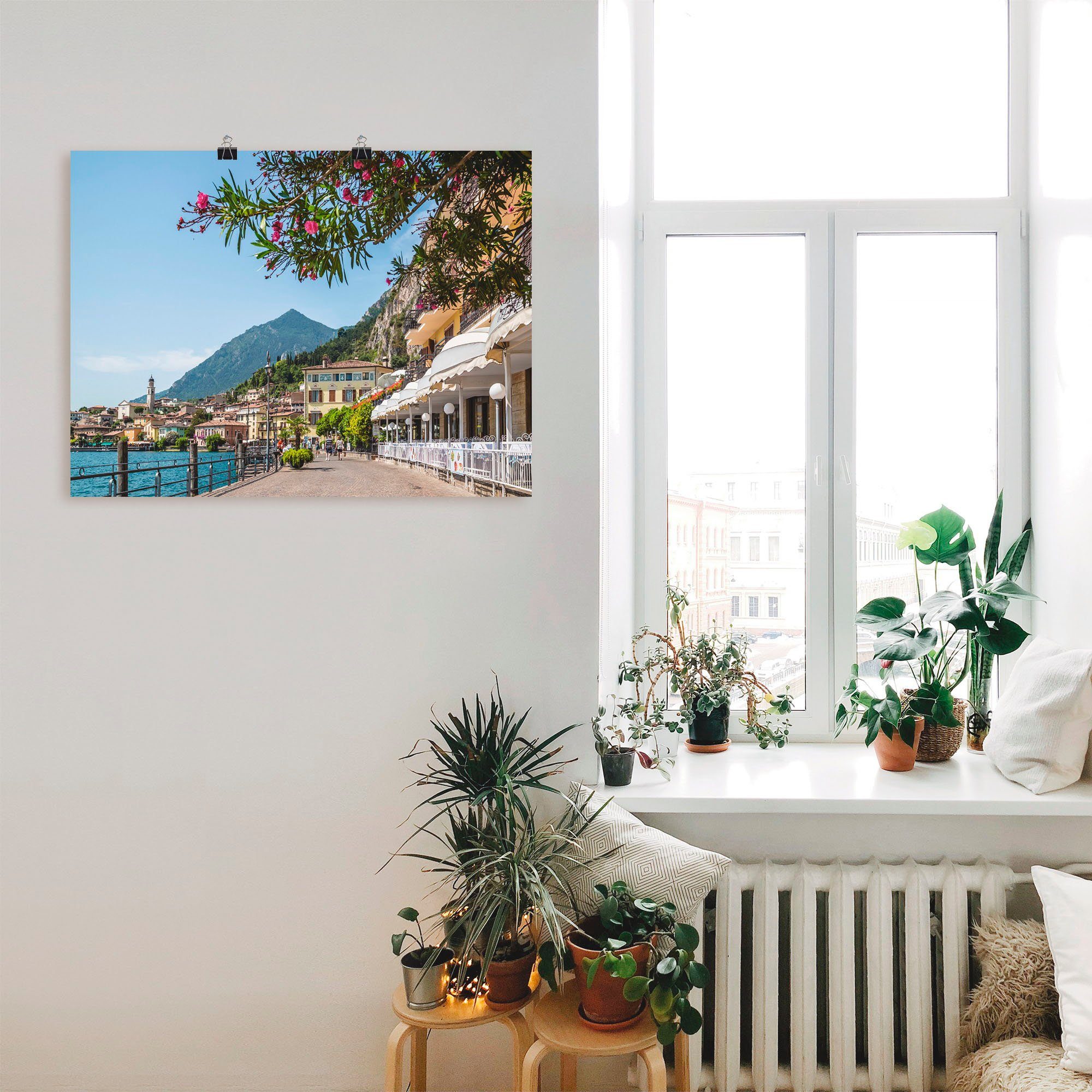 Artland Artprint Gardameer Limone sul Garda I als artprint op linnen, poster in verschillende formaten maten