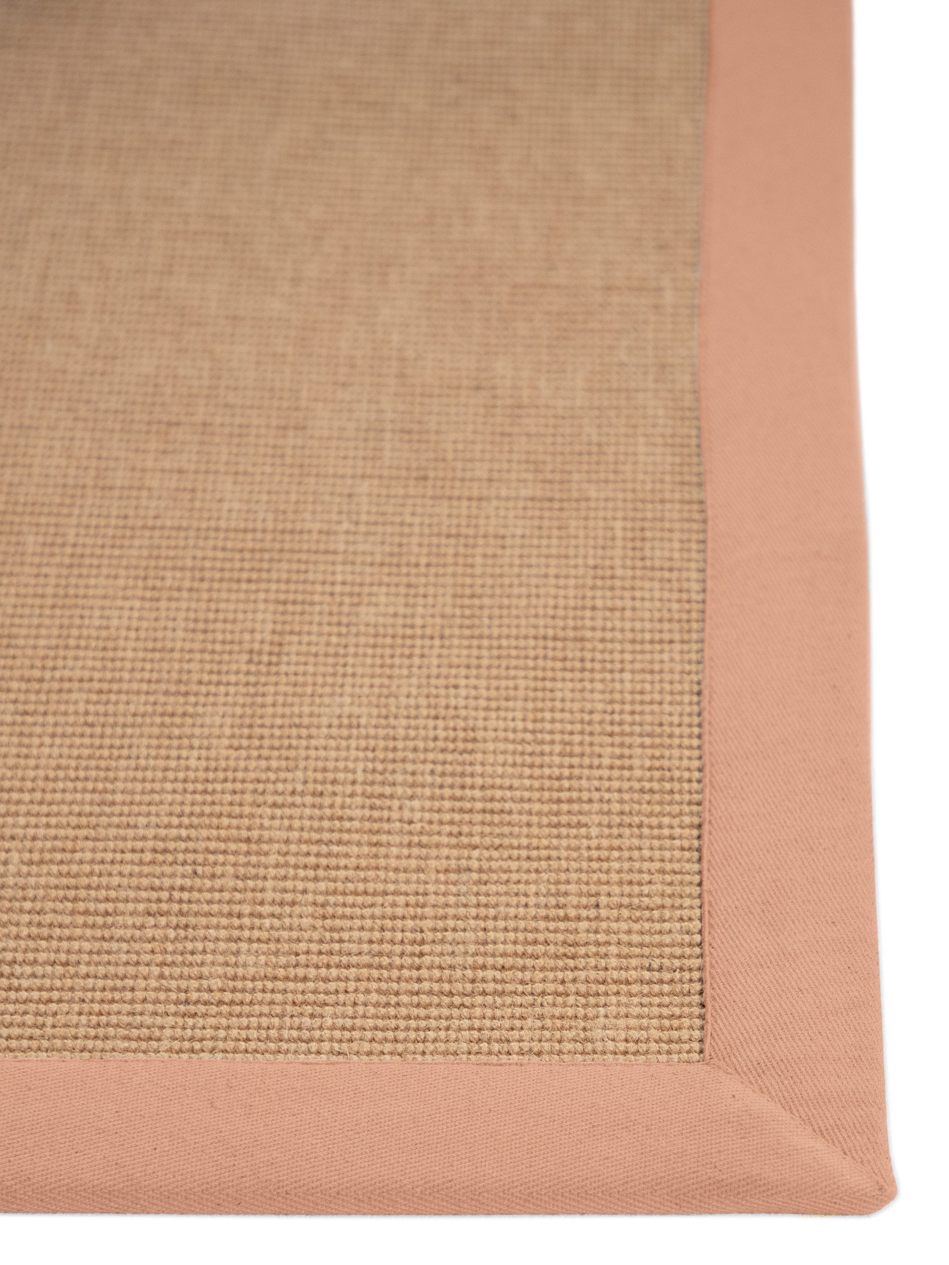carpetfine Loper Sisal met gekleurd randdessin, antislip achterzijde
