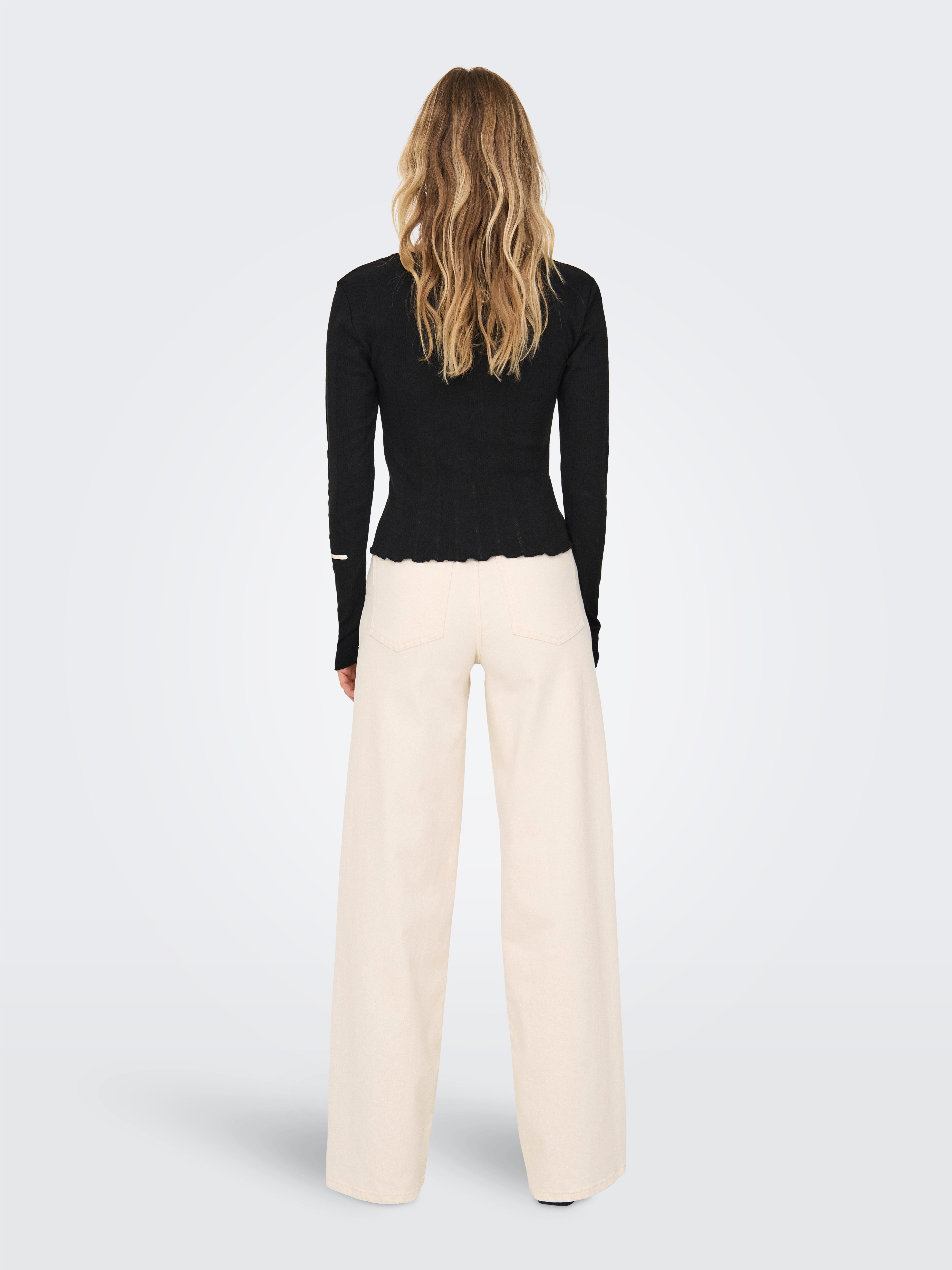 Only Shirt met lange mouwen ONLCARLOTTA L/S WRAP TOP JRS