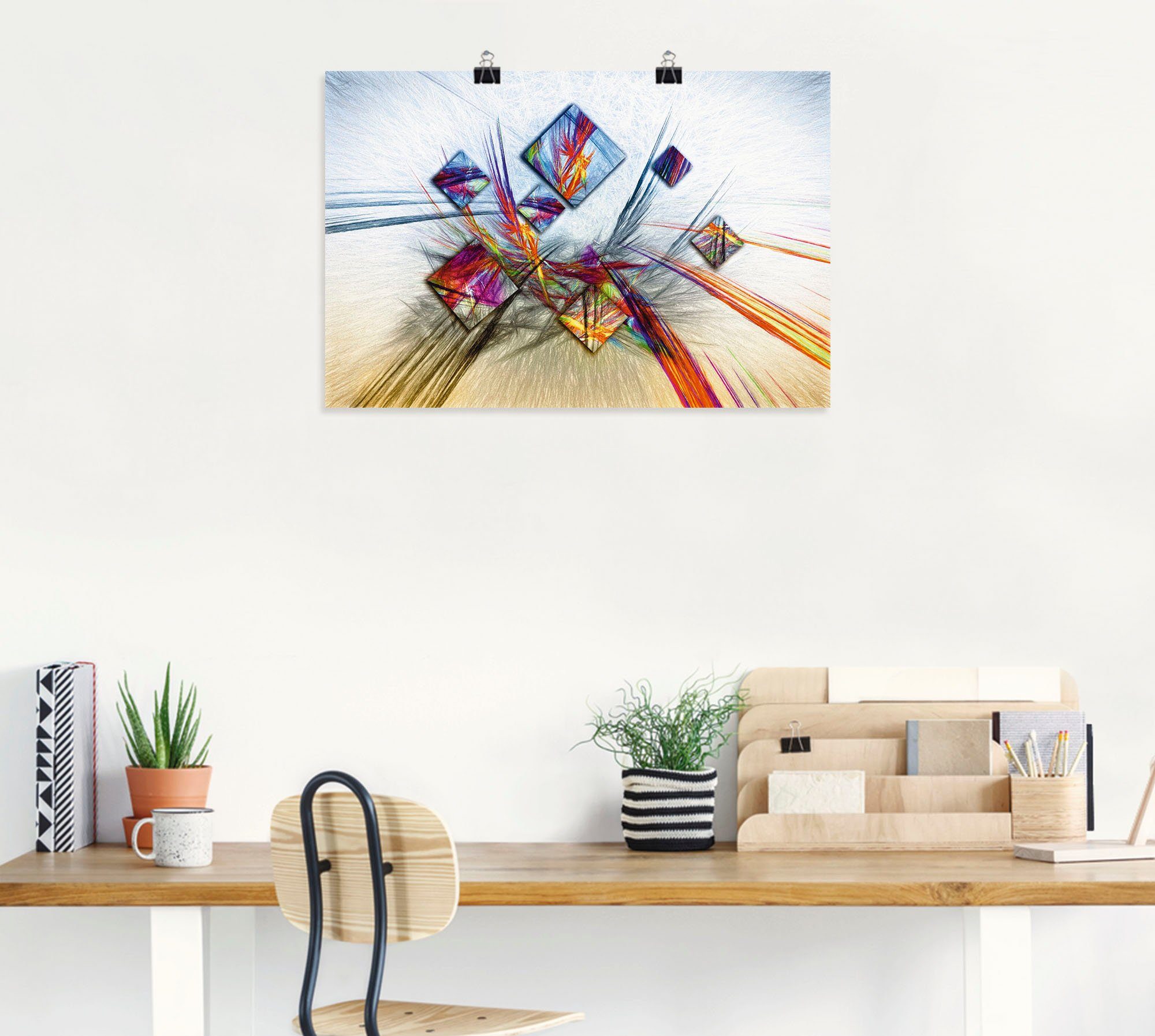 Artland Artprint Digitale abstracte schilderkunst als artprint op linnen, poster in verschillende formaten maten