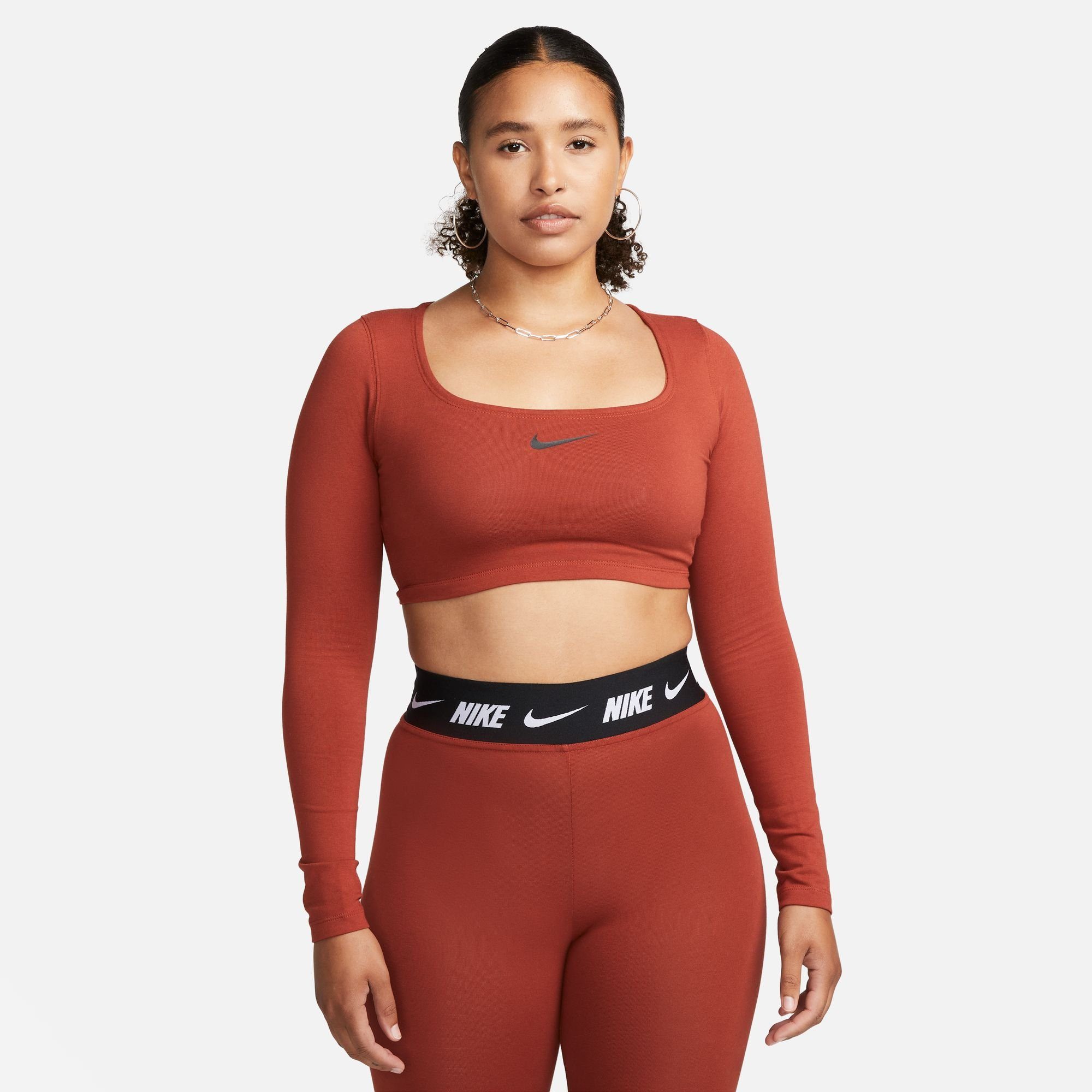 Nike Sportswear Shirt met lange mouwen W NSW LS CROP TOP SW