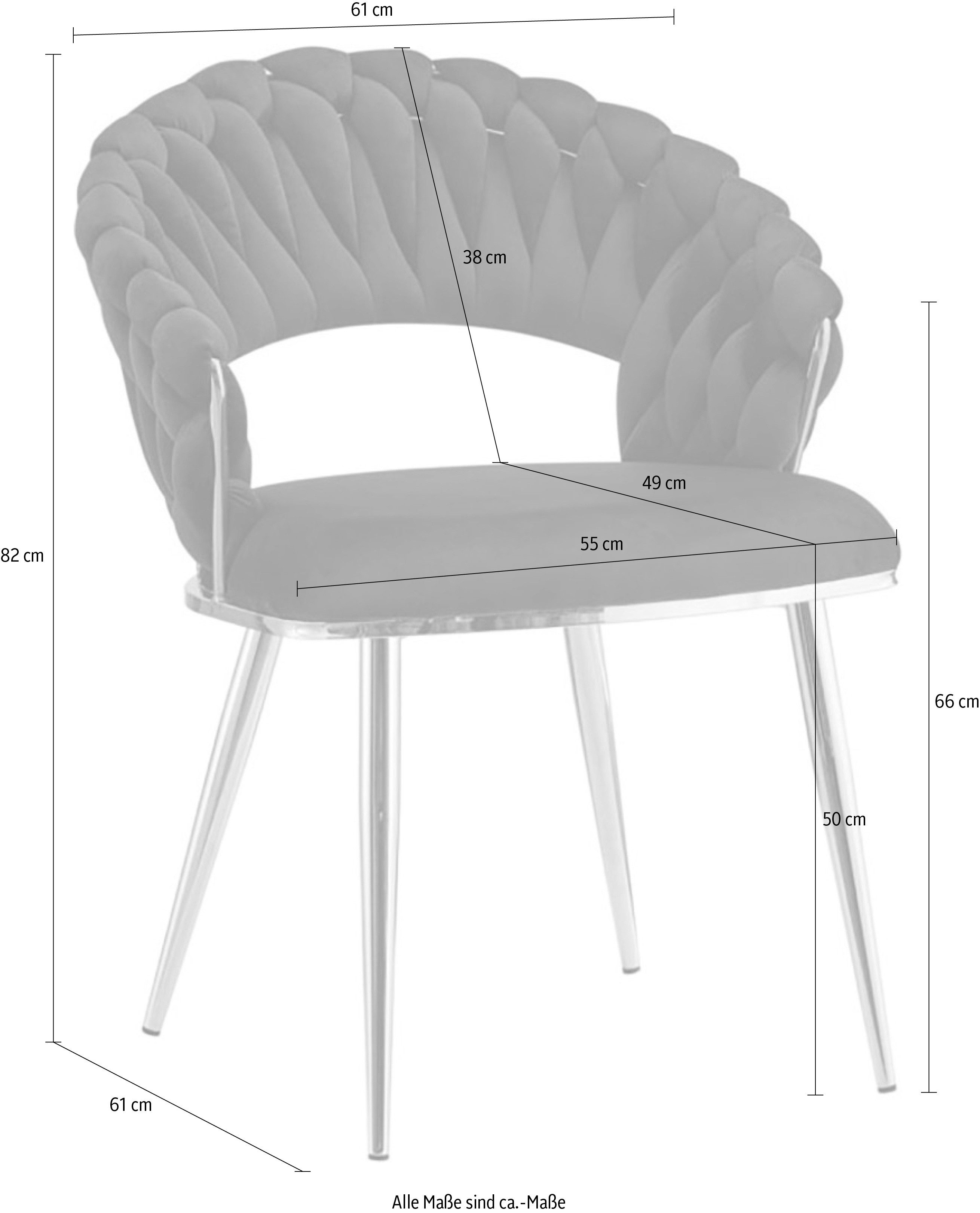 Kayoom Stoel Finesse 125 2-delige set, BESTSELLER! Vlechtwerk op de rug (set, 2 stuks)