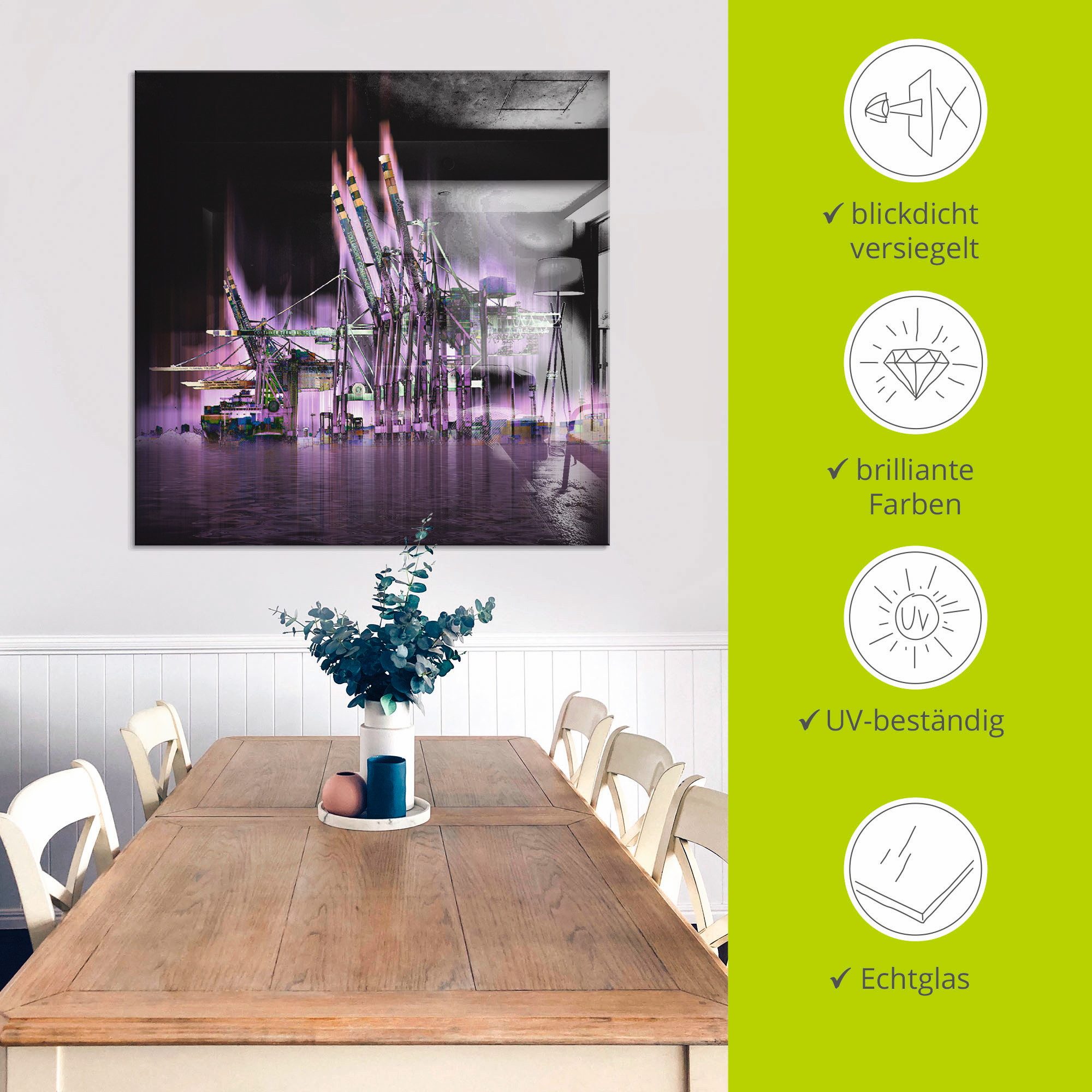 Artland Print op glas Hamburg Hanzestad Collage 04