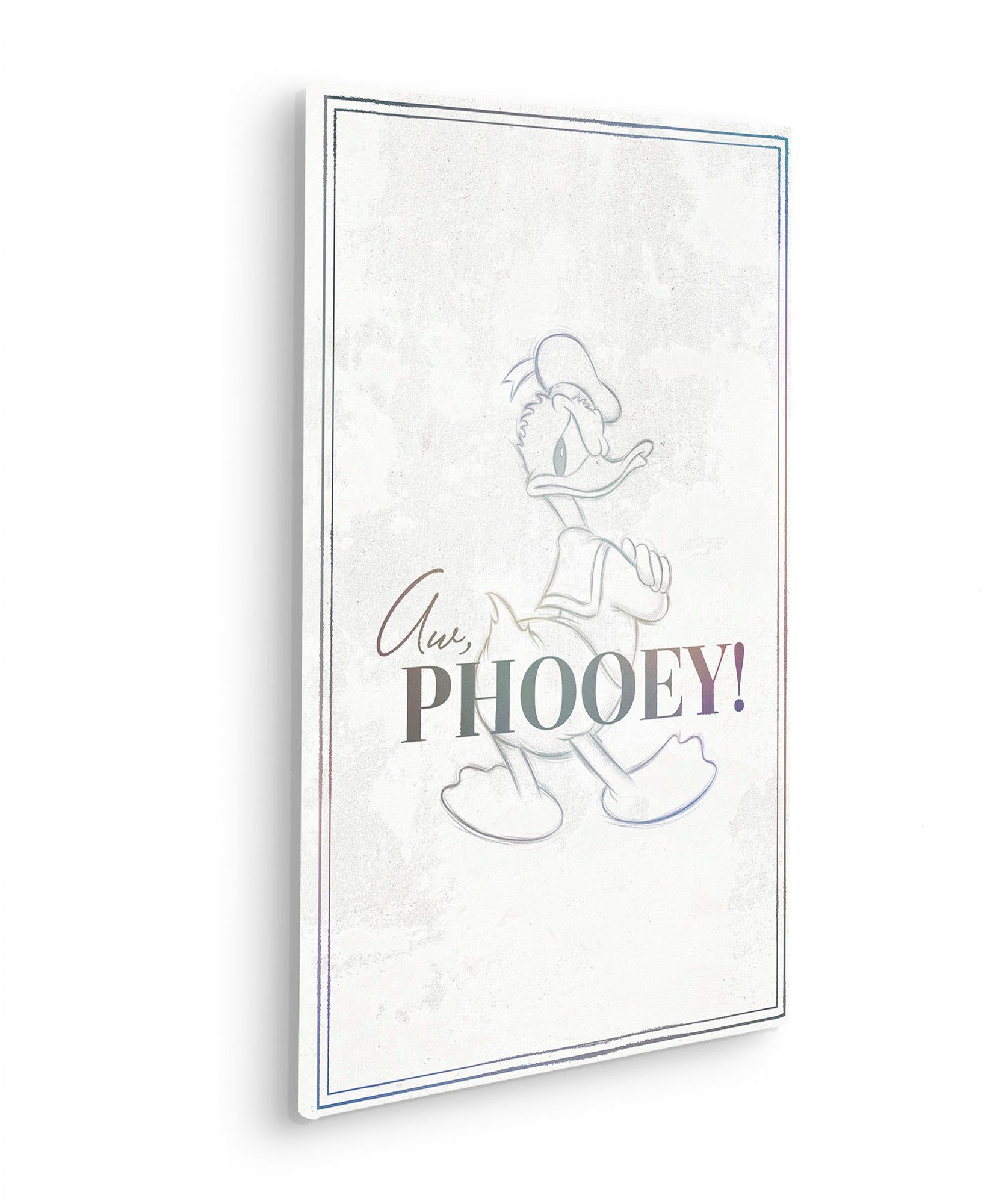 Komar Artprint op linnen Donald Duck Phooey! - Afmeting 40 x 60 cm Canvasdoek met echt houten frame, kinderkamer (1 stuk)