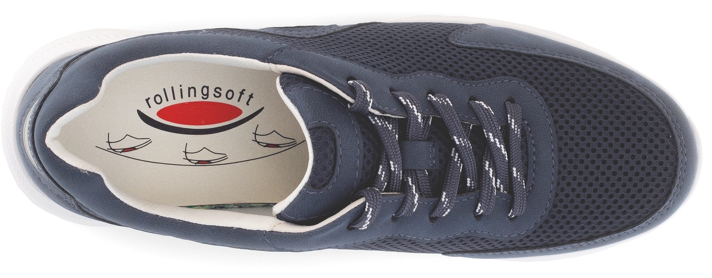 Gabor Rollingsoft Sneakers met sleehak , vrijetijdsschoen, lage schoen, veterschoen met verwisselbaar voetbed