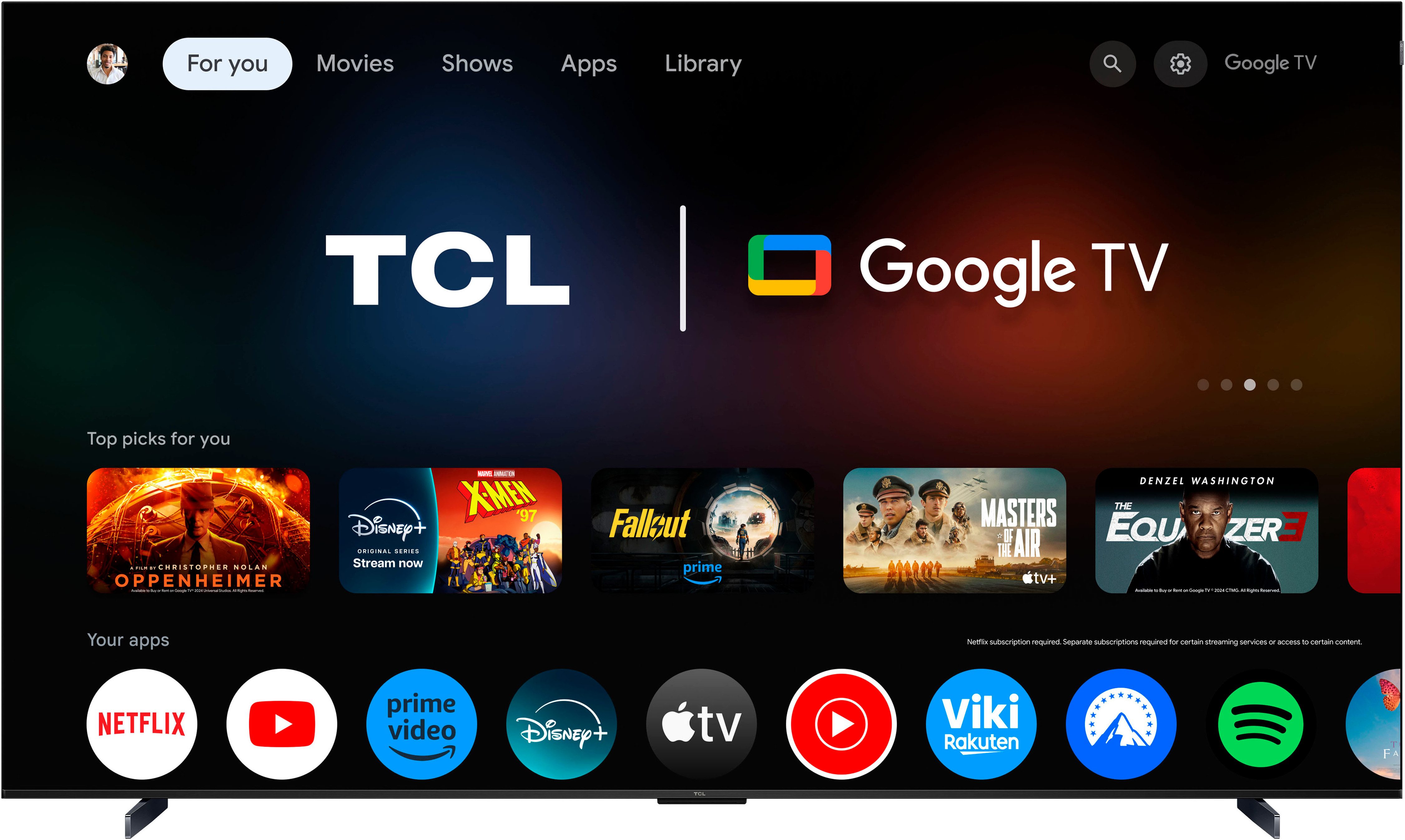 TCL QLED-TV 98C61BX7, 248 cm / 98", 4K Ultra HD, Google TV