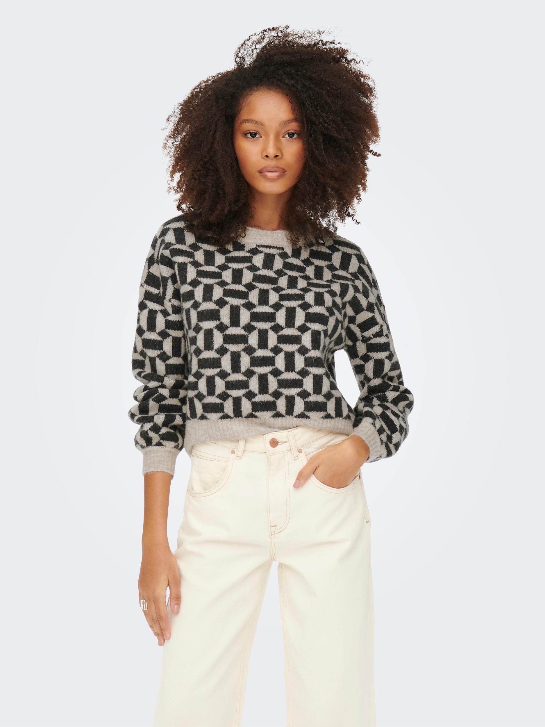 Only Trui met ronde hals ONLGEO LIFE L/S PULLOVER KNT
