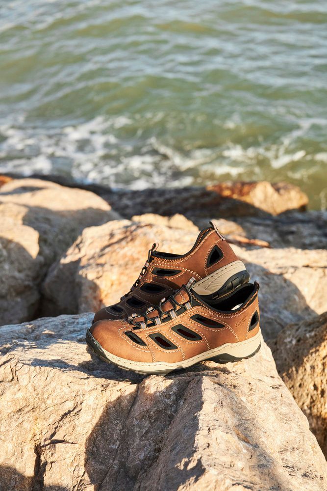 Rieker Instappers Trekking Schoen, Sandalen, Zomerschoen met praktische Gummitrek