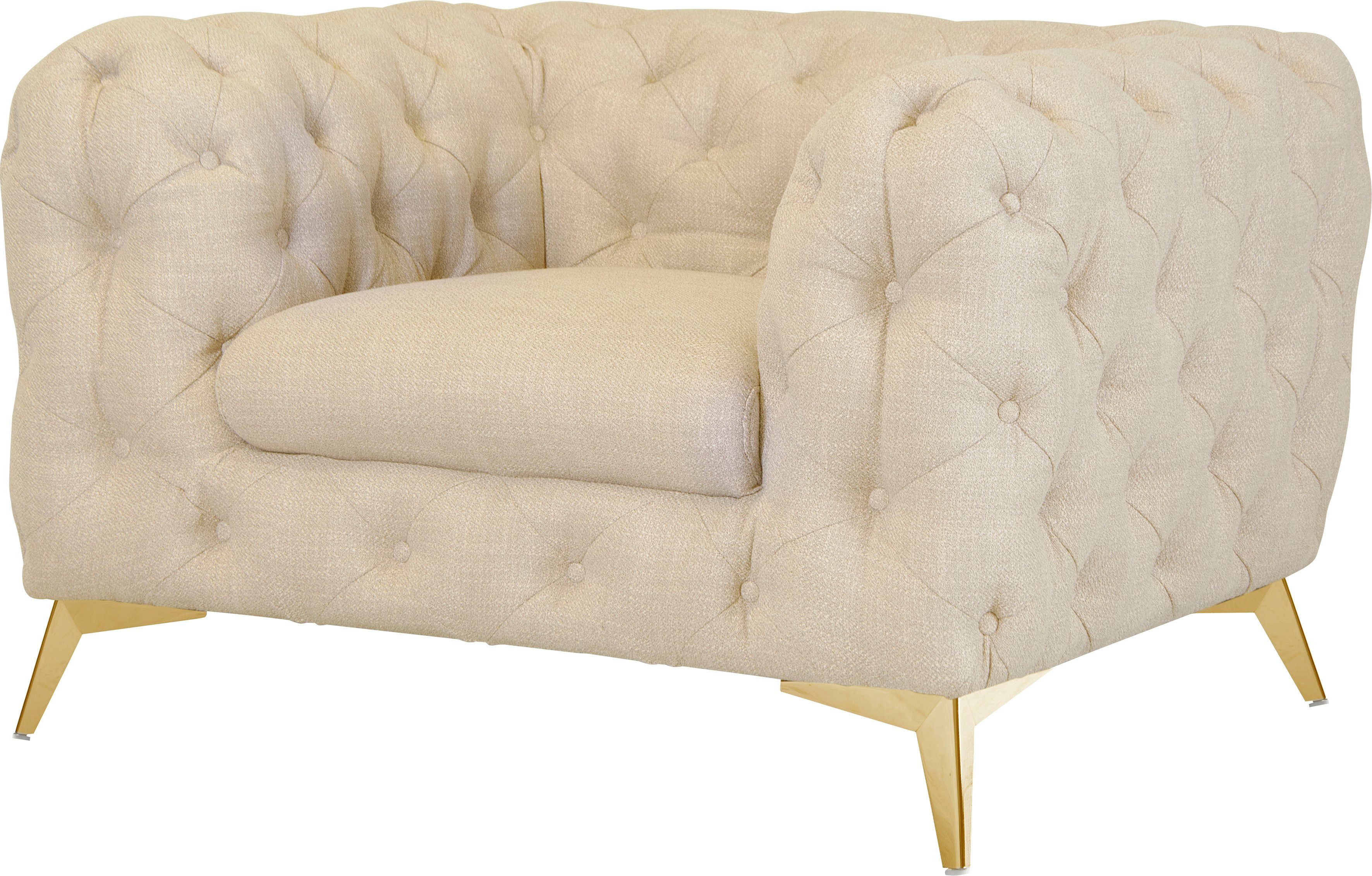Leonique Chesterfield-fauteuil Glynis Fauteuil luxueuze capitonnage, moderne chesterfield look, kleur van de poten ter keuze