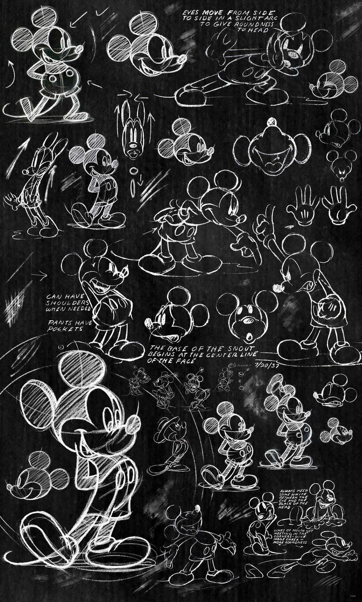 Komar Vliesbehang Mickey - Chalkboard