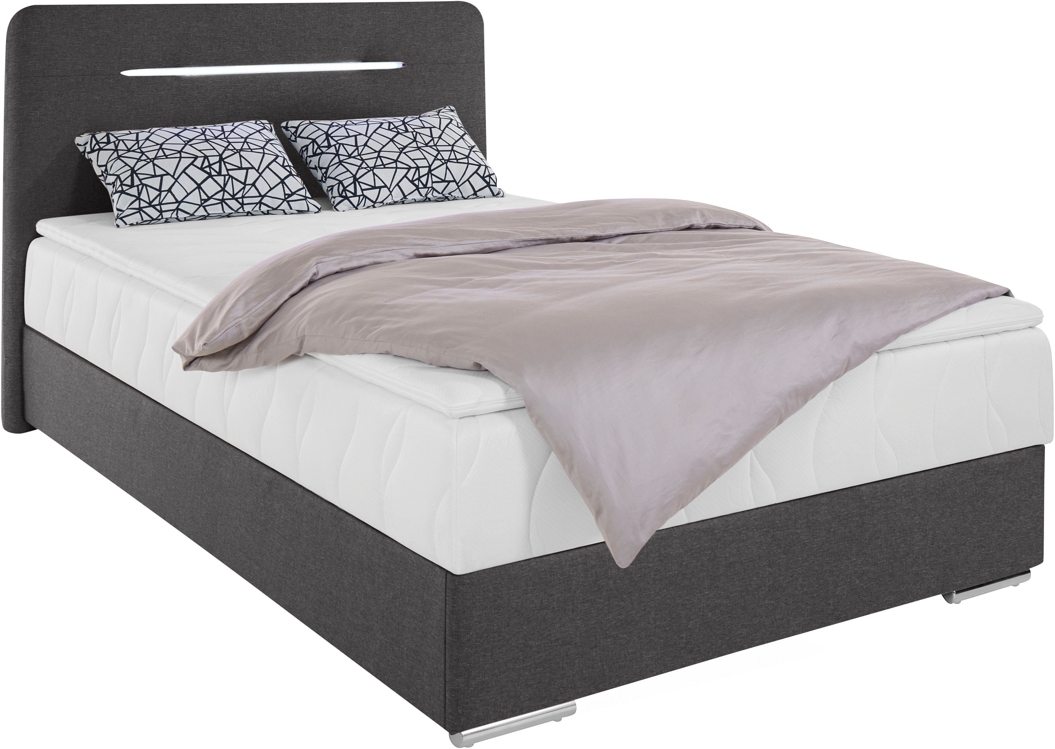 COTTA Boxspring Lighstar inclusief ledverlichting, topmatras, bedkist en sierkussen